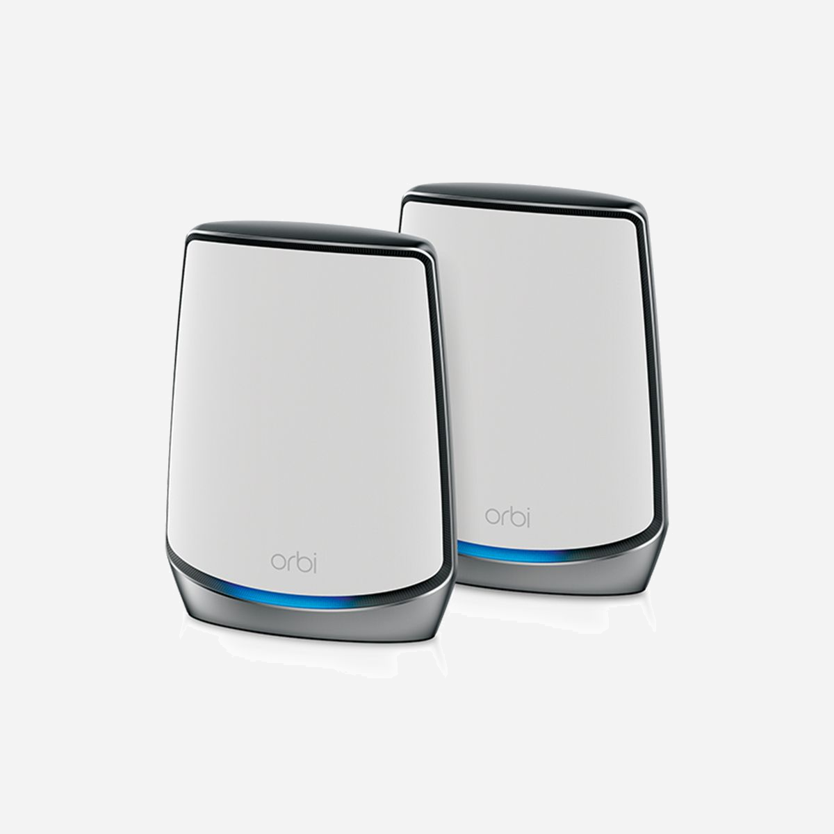 NETGEAR Orbi RBK852 AX6000 Système WiFi 6 Mesh Tri-bande (2.4/5/5 GHz) 8 antennes internes, 802.11ax, CPU Quad-Core 2.2GHz, 1GB RAM, 512MB Flash - NETGEAR Orbi RBK852 AX6000 WiFi 6 Mesh System. Couleur du produit: Gris, Blanc, Type d'antenne: Interne, Voyants: Activité, LAN, Liaison, Énergie, Système, WAN, WLAN. Bande Wi-Fi: Tri-bande (2,4 GHz / 5 GHz / 5 GHz), Norme Wi-Fi: Wi-Fi 6 (802.11ax), Standards wifi: 802.11a, 802.11b, 802.11g, Wi-Fi 4 (802.11n), Wi-Fi 5 (802.11ac), Wi-Fi 6 (802.11ax). Fréquence du processeur: 2,2 GHz, Mémoire interne: 1024 Mo, Mémoire flash: 512 Mo. Tension d'entrée AC: 12 V, Courant d'entrée de l'adaptateur CA: 3,5 A. Certification: CE, FCC
