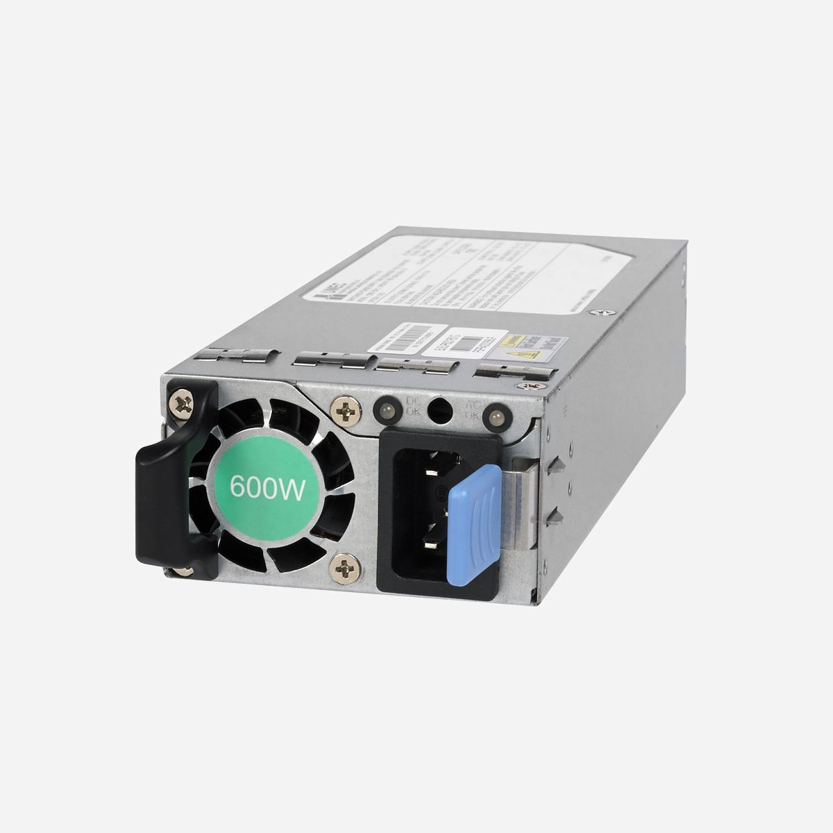 NETGEAR APS600W Alimentation 600W Argent - Entrée AC 110-240V Refroidissement Actif - Pour Serveur de Stockage - Référence APS600W-200NES - NETGEAR APS600W. Puissance totale: 600 W, Tension d'entrée AC: 110 - 240 V. Utilité: Serveur de stokage. Couleur du produit: Argent, Type de refroidissement: Actif