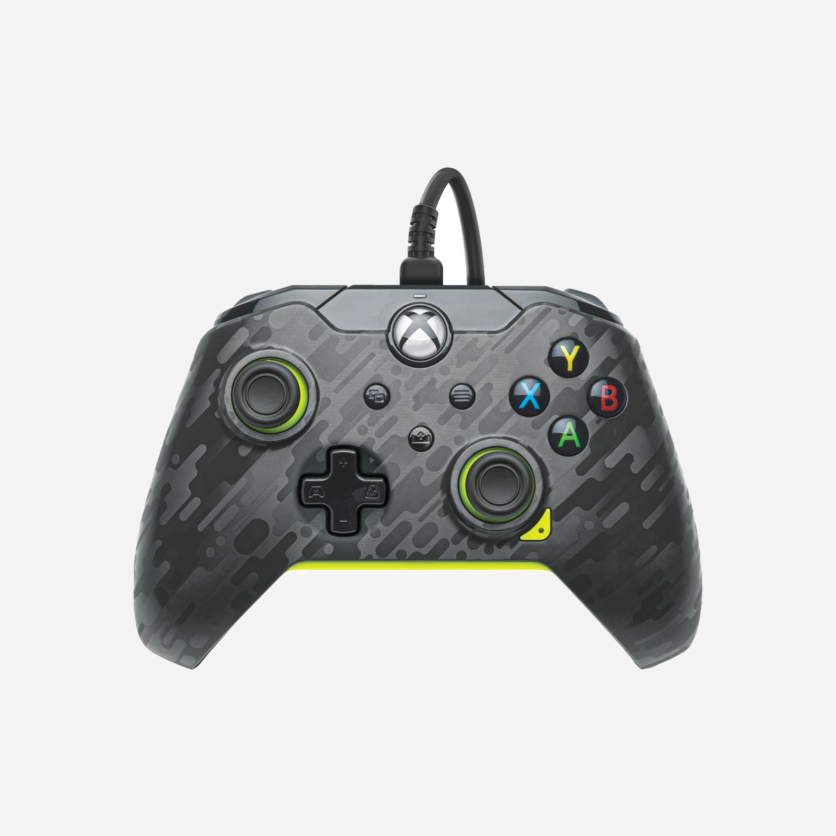 PDP Manette Filaire USB Type-C Carbon Electrique pour Xbox Series X|S/One/Windows 10/11, Jack 3.5mm, Câble 2.43m, Boutons Programmables - Écrasez vos adversaires avec style grâce à la PDP Manette filaire pour Xbox ! <br><br>Avec l'appli PDP Control Hub gratuite, vous pouvez reconfigurer les boutons, régler les zones mortes, et plus encore pour personnaliser votre gameplay. Paramétrez l'audio du jeu et du chat en toute simplicité à l'aide des contrôles audio situés sur le D-pad, et ne manquez pas un seul moment. Communiquez avec vos coéquipiers à l'aide du port jack audio 3,5 mm intégré ou mettez votre micro en sourdine en appuyant deux fois sur la touche Fonction. Un câble amovible de 240 cm vous offre tout l'espace nécessaire pour vous détendre sur le canapé. Partagez vos captures d’images et de vidéos facilement avec la touche Partager. Obtenez 1 mois gratuit de Xbox Game Pass Ultimate pour accéder à plus de 100 jeux de haute qualité!<br><br>La PDP Manette filaire est compatible Xbox Series X|S, Xbox One et Windows 10/11, et est un produit de licence officielle.