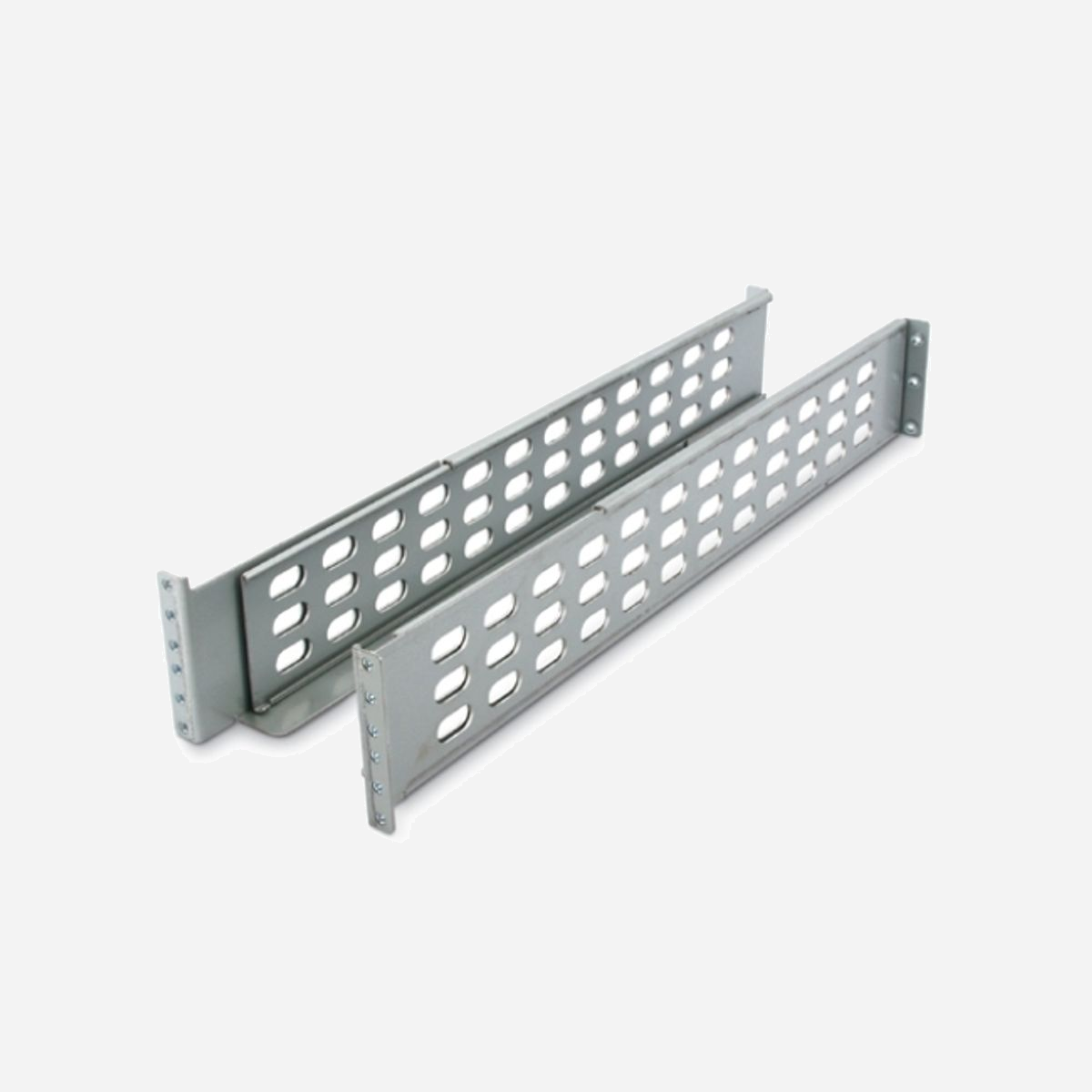 Rails de Montage Rack APC SU032A pour Smart-UPS 4-Post, Gris, 527x89x44mm, Kit d'installation inclus, Conforme RoHS, Poids 2.73kg - Ces rails sont spécialement conçus pour être utilisés avec les onduleurs Smart-UPS et offrent une solution de montage fiable pour les installations en rack. Ils assurent une fixation solide de votre onduleur dans le rack, garantissant une installation sans souci et une protection adéquate de votre équipement. L'équipement comprend un guide d'installation détaillé, du matériel de montage (y compris des vis) et des supports de montage en rack. Ce produit répond aux normes RoHS.