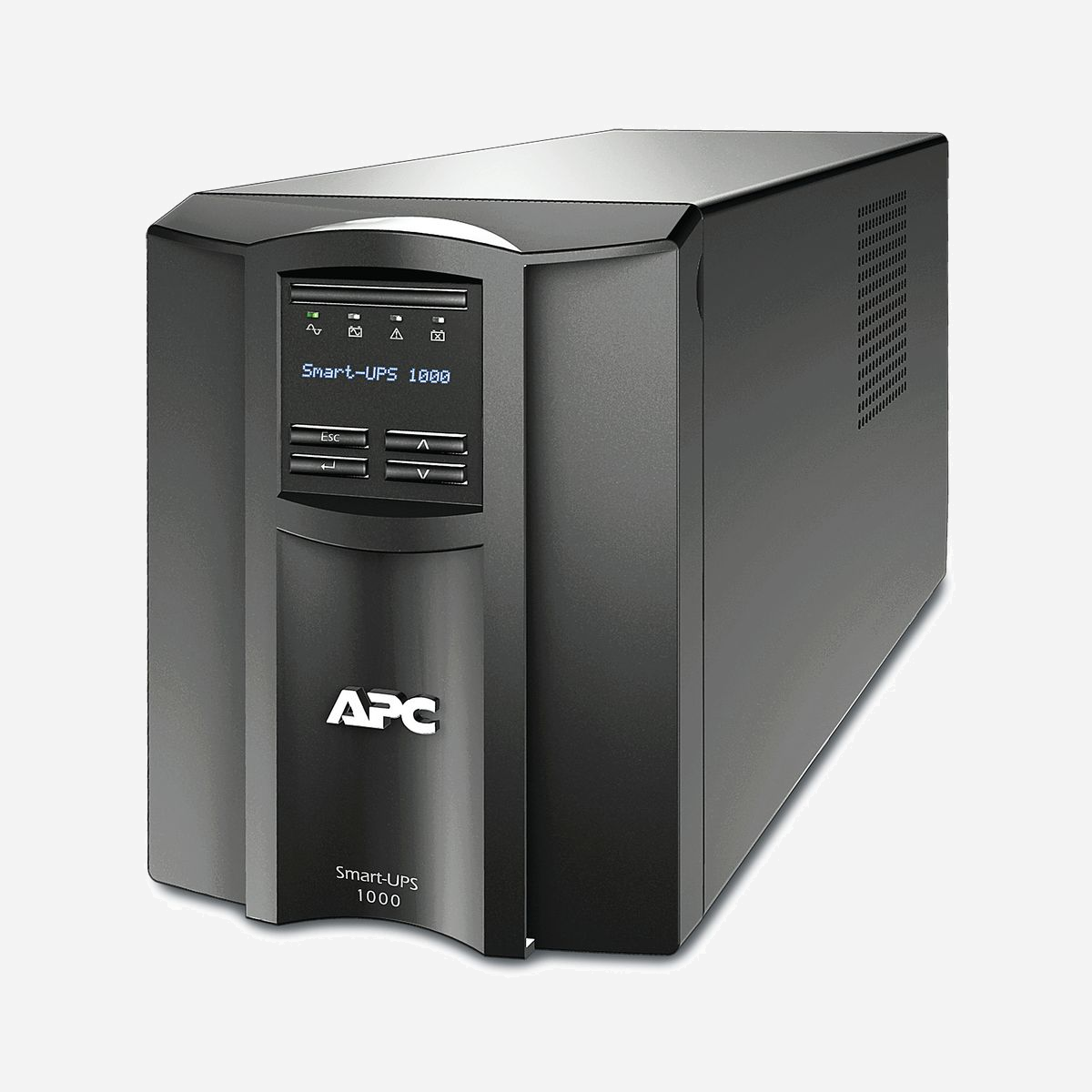 APC Smart-UPS SMT1000IC : Onduleur Line-Interactive 1000VA/700W, 8x C13, USB, SmartConnect, AVR, Sinus, RJ-45, Autonomie batterie étendue - <b>Restez toujours en ligne et évitez la perte de données</b><br>Dès qu'il y a une coupure de courant, un Smart-UPS APC fournit immédiatement une alimentation de secours à tous les équipements connectés. Étant donné qu'un onduleur APC effectue cette opération automatiquement, vous évitez les pannes indésirables, par exemple d'un PC, d'un serveur ou d'un commutateur. Avec le logiciel gratuit APC PowerChute, vous pouvez même arrêter automatiquement et de manière contrôlée le matériel informatique critique lorsque la batterie de l'onduleur est presque vide. De cette façon, vous évitez la perte de données, les temps d’arrêt et les dommages physiques au matériel.<br><br><b>Sécurité</b><br>De plus, un Smart-UPS protège les appareils connectés contre les pics de tension provoqués, entre autres, par la foudre. Cette alimentation de secours APC est idéale pour une utilisation dans les (petites) entreprises. <br><br><b>Autonomie de la batterie</b><br>Vous pouvez facilement lire la durée de vie prévue de la batterie dans le graphique d'exécution, que vous pouvez trouver entre les images du produit. Vous pouvez facilement voir combien de temps l'onduleur fournit une alimentation de secours à une certaine charge.<br><br><b>SmartConnect</b><br>Surveillance UPS à distance prête à l'emploi, gratuite pour une période d'essai de 6 mois. À l'aide du port Ethernet SmartConnect, vous pouvez facilement connecter le Smart-UPS à votre réseau et le surveiller facilement à distance via le portail Web sécurisé basé sur le cloud APC SmartConnect*. De plus, l'onduleur peut toujours être surveillé via ce port via EcoStruxure IT Expert (SFTWES1-DIGI).<br><br>* Étendez l'accès à SmartConnect via les licences suivantes :<br>Plan standard d'un an : ERWPMON1-1Y-DIGI<br>Plan standard de 3 ans : ERWPMON1-3Y-DIGI<br><br>Plan avancé d'un an : ERWPLUS1-1Y-DIGI<br>Plan avancé de 3 ans : ERWPLUS1-3Y-DIGI<br><br><b>PowerChute</b><br>En connectant l'onduleur à un serveur au maximum via un câble USB, il peut automatiquement lui fournir un signal d'arrêt lors d'une panne de courant prolongée et ainsi éviter un arrêt brutal. Ce moment précis peut être défini via le logiciel gratuit APC PowerChute Serial Edition.<br><br><b>Carte de gestion du réseau</b><br>Si vous connectez l'onduleur directement à votre réseau via la carte de gestion réseau APC en option (AP9640/AP9641), il peut facilement être géré à distance via SNMP ou notre logiciel de gestion à distance Ecostruxure IT Expert (SFTWES1-DIGI). Vous pouvez également envoyer automatiquement un signal d'arrêt via le réseau à plusieurs serveurs physiques et/ou virtuels. Au moyen de le logiciel d'arrêt du réseau APC PowerChute associé à la carte réseau peut même être différencié selon le moment de l'arrêt et l'ordre dans lequel cela se produit.<br><br><b>Facilité d'utilisation</b><br>Au moyen de des boutons physiques et un écran LCD permettent de paramétrer et de lire les fonctionnalités de base.<br><br><b>Prolonger la durée de vie</b><br>La cartouche de batterie interne (RBC6) peut être remplacée facilement, en toute sécurité et indépendamment par l'utilisateur. Ceci sans avoir à éteindre l'APC SMT1000IC ou l'équipement connecté. De cette façon, vous pouvez facilement et à moindre coût prolonger la durée de vie de l'APC Smart-UPS et votre équipement reste toujours en ligne.<br><br><b>Extension de garantie</b><br>La garantie constructeur du SMT1000IC est de 3 ans, à l'exception de la batterie qui bénéficie d'une garantie constructeur de 2 ans. Les deux sont prolongés de 3 ans à 6 et 5 ans respectivement avec le service pack APC (WBEXTWAR3YR-SP-02).<br><br><b>Groupes de prises commutées : redémarrage à distance et démarrage progressif</b><br>Grâce aux groupes de prises commutées, il est possible de configurer une mise sous tension progressive/retardée par groupe de prises UPS. Cela réduit la charge de pointe de l'onduleur et la rapproche de la charge constante, ce qui limite le surdimensionnement de l'onduleur. <br><br>Il est également possible de réinitialiser un groupe de plusieurs sorties UPS et les équipements qui y sont connectés. Si SmartConnect Advanced (ERWPLUS1-1Y-DIGI) est utilisé, un onduleur avec port SmartConnect + Ecostruxure IT Expert (SFTWES1-DIGI) ou une carte réseau (ap9640) en combinaison avec Ecostruxure IT Expert (SFTWES1-DIGI), cela est même possible à une distance.<br><br><b>Inclus dans la boîte</b><br>1x SMT1000IC<br>1x câble USB 2 mètres<br>2x cordon d'alimentation C13 vers C14 2 mètres<br>1x CD logiciel avec PowerChute Business Edition<br>1x câble Ethernet Cat5E <br>1x CD de documentation