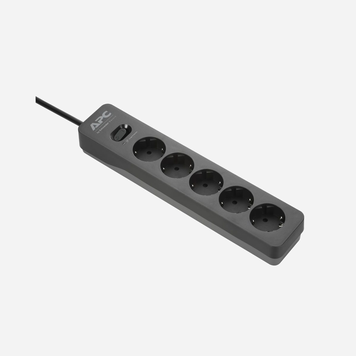 APC PME5B-GR Parafoudre 5 Prises Type F (Schuko) 230V / 10A, Protection 680 Joules, Filtre EMI/RFI 40dB, Câble 1.5m, Noir - APC PME5B-GR. Estimation de montée subite d'énergie: 680 J, Nombre de prises en sortie: 5 sortie(s) CA, Types de sortie AC: Type F. Prise mâle: Type F (Schuko). Couleur du produit: Noir, Filtrage du bruit EMI/RFI: 40 dB. Longueur de câble: 1,5 m, Poids: 470 g, Largeur: 303,9 mm. Certification: CE, CE Mark