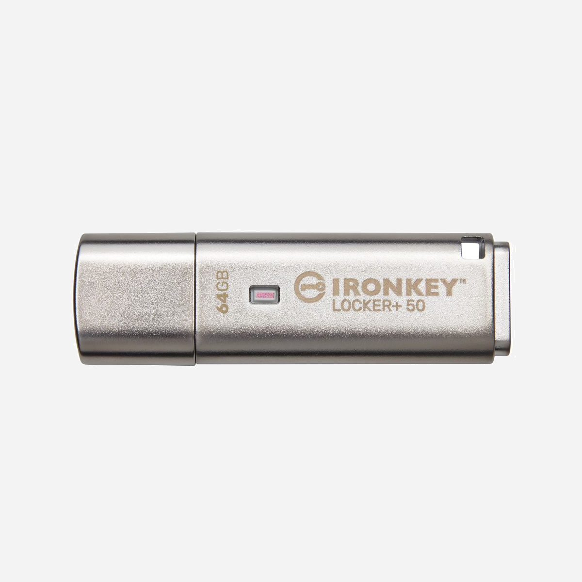 Kingston IronKey Locker+ 50 64Go USB 3.2 Gen 1 Type-A, Chiffrement XTS-AES 256-bit, Protection BadUSB, Compatible Windows/macOS, Référence IKLP50/64GB - <b>Chiffrement XTS-AES 256 bits pour la protection des données avec USBtoCloud® sauvegarde automatique</b><br>Kingston IronKey Locker+ 50 Les clés USB offrent une protection de niveau grand public avec chiffrement matériel AES 256 bits en mode XTS, comprenant des protections contre BadUSB les micrologiciels à signature numérique et les attaques de mot de passe par force brute. La LP50 est également conforme à la norme TAA.<br><br>La LP50 prend désormais en charge l'option multi-mot de passe (administrateur et utilisateur) avec les modes complexe ou phrase secrète. Le mode complexe permet des mots de passe de 6 à 16 caractères en utilisant 3 jeux de caractères sur 4. Le nouveau mode phrase secrète permet d'utiliser un code PIN numérique, une phrase, une liste de mots ou même les paroles d'une chanson, d'une longueur comprise entre 10 et 64 caractères. L'administrateur peut activer un mot de passe utilisateur ou le réinitialiser pour restaurer l'accès aux données. Pour faciliter la saisie du mot de passe, le symbole « œil » peut être activé pour révéler le mot de passe saisi, réduisant ainsi les fautes de frappe entraînant des tentatives de connexion infructueuses. La protection contre les attaques par force brute bloque l'utilisateur au bout de 10 tentatives successives infructueuses de saisie de mot de passe, et efface les données sécurisées de la clé USB si le mot de passe administrateur est saisi de manière incorrecte 10 fois de suite. De plus, un clavier virtuel intégré protège les mots de passe des enregistreurs de frappe ou des enregistreurs d'écran.<br><br>Locker+ 50 est très pratique : avec son boitier métallique compact et son anneau porte-clés, il permet d'emporter les données n'importe où. La LP50 dispose également en option USBtoCloud (par ClevX®) d'une sauvegarde permettant d'accéder aux données sur la clé depuis votre espace de stockage personnel dans le cloud : Google Drive™, OneDrive (Microsoft®), Amazon Cloud Drive, Dropbox™ ou Box. Facile à configurer et à utiliser, sans installation d'application requise, la LP50 est accessible à tous : tous les logiciels et la sécurité nécessaires sont déjà pré-installés sur la clé. Compatible avec Windows® et macOS® pour permettre aux utilisateurs d'accéder aux fichiers depuis plusieurs systèmes.<br><br><b>Clé USB 3.1 à chiffrement matériel XTS-AES 256 bits</b><br>Protégez vos données importantes avec des protections intégrées contre les attaques par BadUSBforce brute.<br><br><b>Option multi-mot de passe (administrateur et utilisateur) avec modes complexe/phrase secrète</b><br>L'administrateur peut réinitialiser un mot de passe utilisateur pour restaurer son accès aux données.<br><br><b>Nouveau mode phrase secrète</b><br>Choisissez entre un mot de passe en mode Complexe ou phrase secrète. Les phrases secrètes peuvent être un code PIN numérique, une phrase avec des espaces, une liste de mots, ou même les paroles d'une chanson, d'une longueur allant de 10 à 64 caractères.<br><br><b>Sauvegarde automatique sur espace cloud personnel</b><br>Accédez aux données stockées IronKey Locker+ 50 depuis votre espace de stockage cloud personnel.<br><br><b>Fonctions de sécurité supplémentaires</b><br>Réduisez les tentatives de connexion infructueuses et la frustration en activant le bouton « œil » pour afficher le mot de passe saisi. Utilisez le clavier virtuel pour protéger la saisie du mot de passe des enregistreurs de frappe et des enregistreurs d'écran.