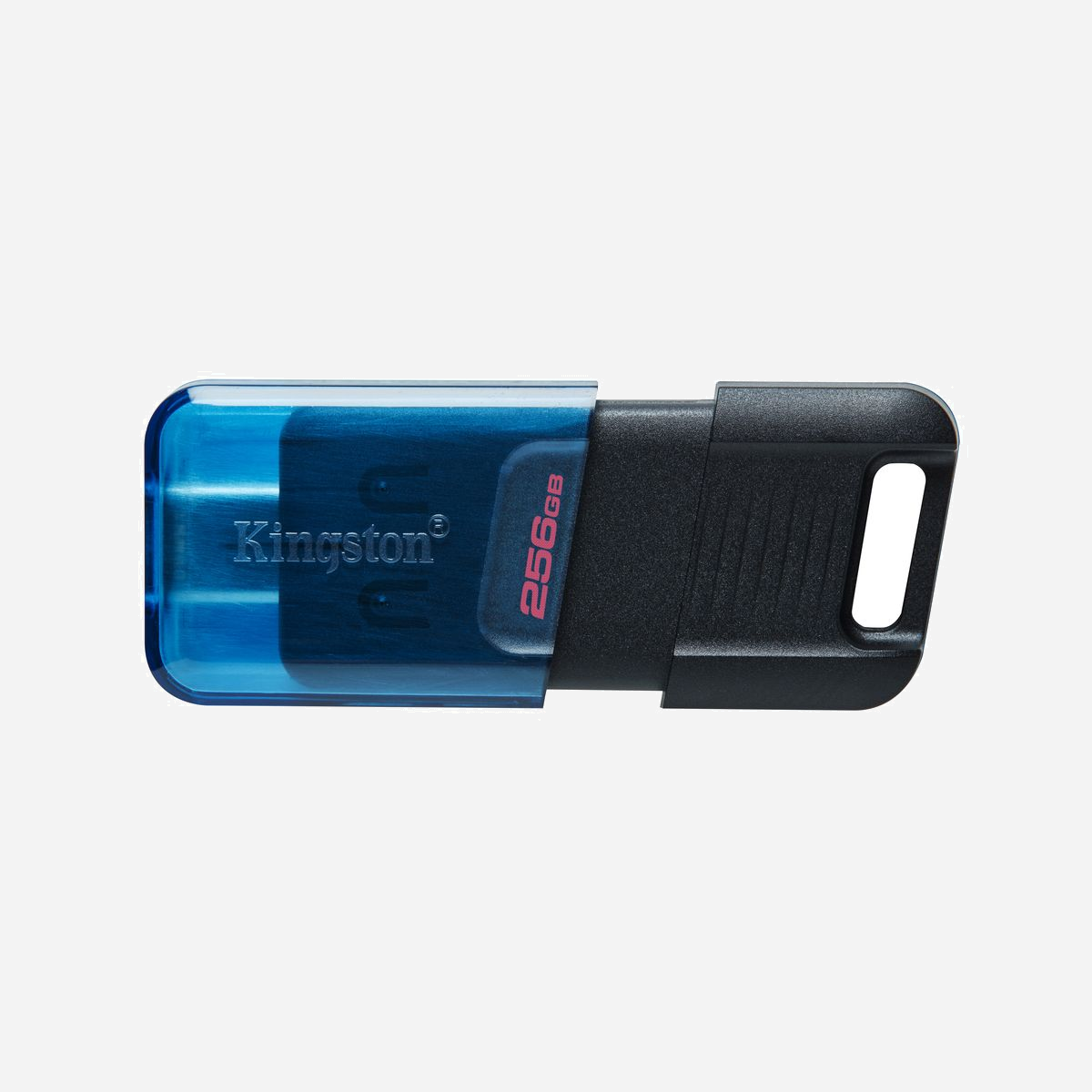 Kingston DataTraveler 80 M 256GB USB-C 3.2 Gen 1, 200 Mo/s lecture, compatible Windows/macOS/Linux/ChromeOS, 54.2x21.8x11.6mm - Kingston DataTraveler® 80 M est une clé USB haute performance conçue pour fonctionner avec les ordinateurs portables, les ordinateurs de bureau, les smartphones et les tablettes USB Type-C* sans avoir besoin d’un adaptateur. Avec des vitesses de lecture extrêmement rapides allant jusqu’à 200 Mo/s**, la DataTraveler® 80 M permet un stockage et des transferts de fichiers rapides et pratiques. Compact et mobile, le capuchon est doté d’un anneau pour porte-clés, ce qui est idéal pour la ranger lors des déplacements.<br><br>Disponible dans des capacités allant de 64 à 256 Go*** et bénéficiant d’une garantie limitée de 5 ans.<br><br><b>Vitesses USB 3.2 Gen 1</b><br>Vitesses de transfert jusqu’à 10 fois plus rapides que les appareils USB 2.0, et jusqu’à 200 Mo/s en lecture**.<br><br><b>Pas besoin d’adaptateur</b><br>Se branche directement sur les ordinateurs portables, ordinateurs de bureau, téléphones et tablettes de type USB-C*.<br><br><b>Stockage lors des déplacements</b><br>De grandes capacités jusqu’à 256 Go*** pour tous les besoins en stockage.<br><br><b>Capuchon mobile pratique</b><br>Capuchon mobile facile à utiliser pour protéger le connecteur lorsque la clé n’est pas utilisée.