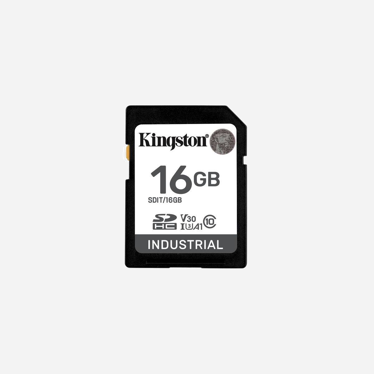 Kingston Technology SDIT/16GB Carte SDHC Industrielle 16Go pSLC UHS-I U3 V30 A1 Classe 10 Température -40°C à 85°C Lecture 100Mo/s Écriture 80Mo/s - La carte Industrial SD de Kingston offre une endurance et une fiabilité supérieures dans les applications industrielles, notamment l’automatisation, les télécommunications, les systèmes de données, la gestion des bâtiments et les systèmes de point de vente. Elle est conçue et testée pour résister aux environnements les plus exigeants. Avec des températures de fonctionnement comprises entre -40°C et 85°C, la carte SD industrielle de Kingston peut fonctionner normalement dans des plages de températures étendues. Cette carte utilise le mode pSLC, leader sur le marché, pour offrir des vitesses de lecture fiables allant jusqu’à 100 Mo/s.*. Elle affiche un maximum de 1 920 TBW** avec 30 000 cycles P/E, sans oublier un ensemble de fonctionnalités intégrées adapté à des besoins spécifiques en matière d’endurance, de performance et d’exigences industrielles. La carte SD industrielle de Kingston est disponible dans des capacités allant de 8 à 64 Go.***.<br><br><b>Résistance aux températures extrêmes</b><br>Conçue et testée pour résister aux températures comprises entre -40 et 85 °C en vue d’une utilisation dans des conditions difficiles.<br> <br><b>Endurance et fiabilité élevées</b><br>Jusqu’à 1 920 TBW** et conçue pour supporter 30 000 cycles P/E afin de répondre aux exigences d’une large gamme d’applications industrielles.<br> <br><b>Conformité UHS-I</b><br>Vitesses jusqu’à 100MB/s* avec U3, V30, et A1 prenant en charge les applications basées sur Android.<br> <br><b>Fonctionnalités intégrées de qualité industrielle</b><br>Répartition d’usure, gestion des blocs défectueux et outil optionnel de contrôle de l’état pour gérer la durée de vie de votre carte****.
