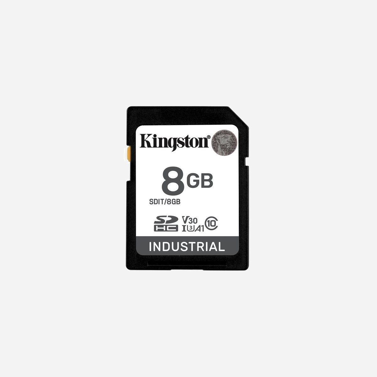 Kingston Technology SDIT/8GB Carte SDHC 8GB Industrial pSLC UHS-I U3 V30 A1 Classe 10 Température -40°C à 85°C Lecture 100Mo/s Écriture 80Mo/s - La carte Industrial SD de Kingston offre une endurance et une fiabilité supérieures dans les applications industrielles, notamment l’automatisation, les télécommunications, les systèmes de données, la gestion des bâtiments et les systèmes de point de vente. Elle est conçue et testée pour résister aux environnements les plus exigeants. Avec des températures de fonctionnement comprises entre -40°C et 85°C, la carte SD industrielle de Kingston peut fonctionner normalement dans des plages de températures étendues. Cette carte utilise le mode pSLC, leader sur le marché, pour offrir des vitesses de lecture fiables allant jusqu’à 100 Mo/s.*. Elle affiche un maximum de 1 920 TBW** avec 30 000 cycles P/E, sans oublier un ensemble de fonctionnalités intégrées adapté à des besoins spécifiques en matière d’endurance, de performance et d’exigences industrielles. La carte SD industrielle de Kingston est disponible dans des capacités allant de 8 à 64 Go.***.<br><br><b>Résistance aux températures extrêmes</b><br>Conçue et testée pour résister aux températures comprises entre -40 et 85 °C en vue d’une utilisation dans des conditions difficiles.<br> <br><b>Endurance et fiabilité élevées</b><br>Jusqu’à 1 920 TBW** et conçue pour supporter 30 000 cycles P/E afin de répondre aux exigences d’une large gamme d’applications industrielles.<br> <br><b>Conformité UHS-I</b><br>Vitesses jusqu’à 100MB/s* avec U3, V30, et A1 prenant en charge les applications basées sur Android.<br> <br><b>Fonctionnalités intégrées de qualité industrielle</b><br>Répartition d’usure, gestion des blocs défectueux et outil optionnel de contrôle de l’état pour gérer la durée de vie de votre carte****.