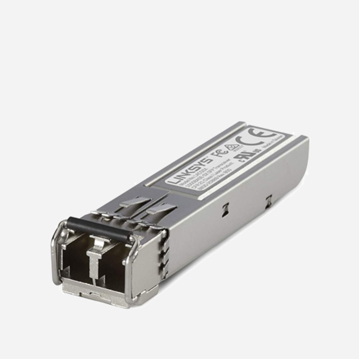 Linksys LACGSX - Module SFP 1000Base-SX - Fibre Multimode (MMF) 850nm - Port Fibre Channel - Jusqu'à 500m - 1Gbps - 3.3V - Plug & Play - <b>COMPATIBILITÉ PLUG-AND-PLAY UNIVERSELLE</b><br>La prise en charge simple, plug-and-play et universelle des émetteurs-récepteurs SFP Gigabit pour les commutateurs des séries LGS300 et LGS500 et pour d'autres commutateurs administrables compatibles de sociétés tierces permettra aux clients de construire une dorsale rapide et fiable pour les centres de données, les applications de transport des entreprises et des fournisseurs de service.<br><br><b>PORT D'EXPANSION POUR RÉSEAU FIBRÉ</b><br>Étendez la distance de connexion au delà de la limite de 100 mètres imposée par le port RJ45 (jusqu'à 300 et 500 m pour ces modules multi-mode).