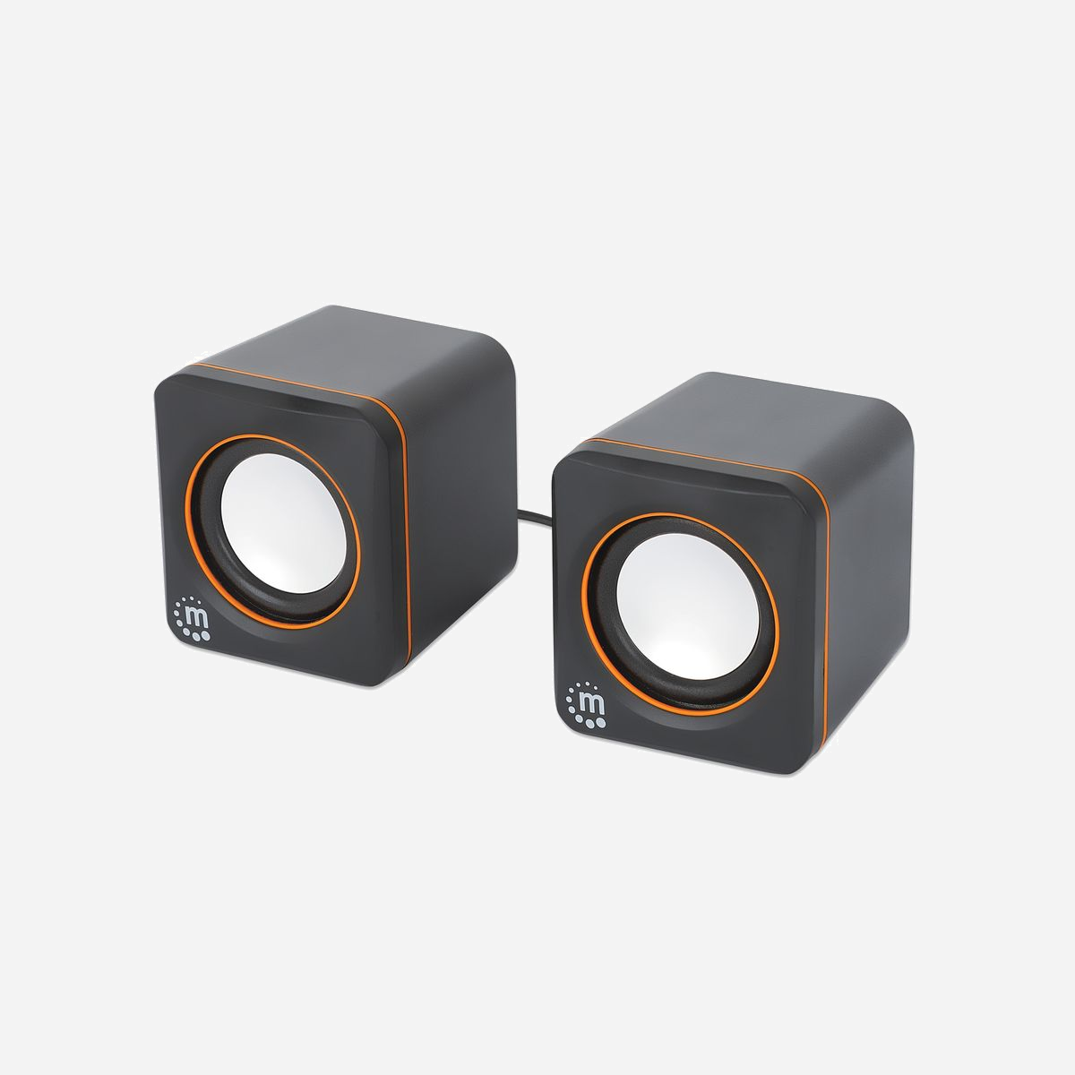 Manhattan 102698 : Enceintes PC 2.0 Filaire 6W RMS Noir/Orange, USB Type-A/C, Impédance 5 Ohm, Rapport Signal/Bruit 80dB, Câble 1.4m - Manhattan 2600 Series. Utilisation recommandée: PC. Canaux de sortie audio: 2.0 canaux, Nombre de lecteurs: 2. Technologie de connectivité: Avec fil. Puissance évaluée de RMS: 6 W, Impédance: 5 Ohm. Couleur du produit: Noir, Orange