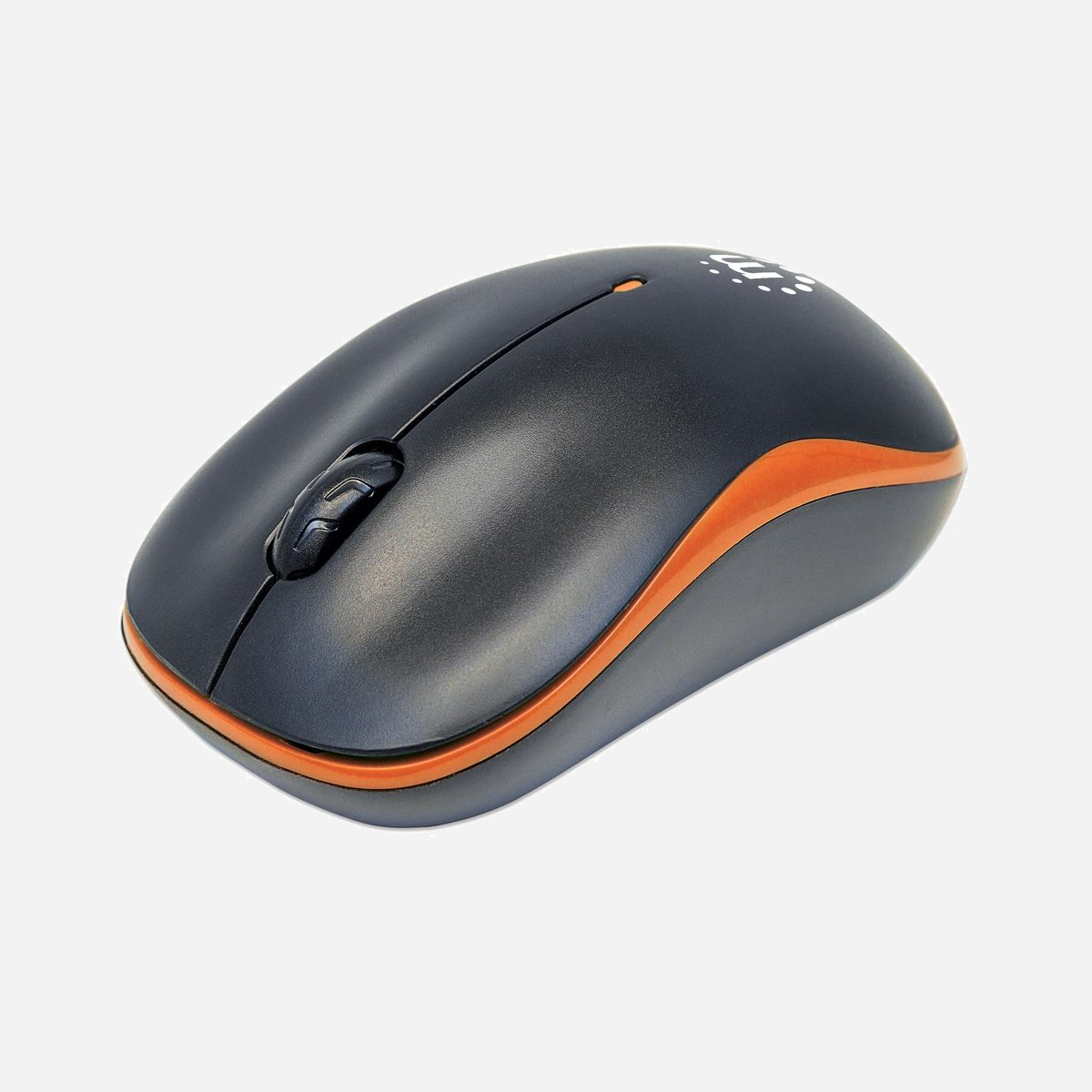 Manhattan 179409 Souris Optique sans Fil 2.4GHz 1000 DPI Ambidextre 3 Boutons ABS Noir/Orange avec Récepteur USB Type-A, Compatible Windows/macOS - Manhattan 179409. Format: Ambidextre. Technologie de détecteur de mouvement: Optique, Interface de l'appareil: RF sans fil, Résolution en mouvement: 1000 DPI, Type de boutons: Boutons poussoirs, Quantité de boutons programmables: 3, Type Scroll: Roue. Source d'alimentation: Piles. Couleur du produit: Noir, Orange