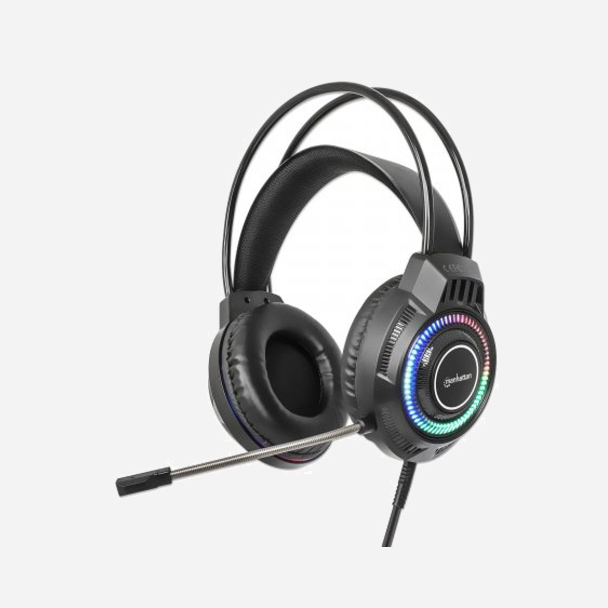 Manhattan 180696 Casque Gaming Filaire Arceau USB Type-A Noir, Haut-parleurs 40mm, 20-20000Hz, Micro Boom 50-10000Hz, PC/PS4/PS5/Switch, 2m - Manhattan 180696. Type de produit: Casque. Technologie de connectivité: Avec fil. Utilisation recommandée: Jouer. Fréquence des écouteurs: 20 - 20000 Hz. Longueur de câble: 2 m. Poids: 302 g. Couleur du produit: Noir