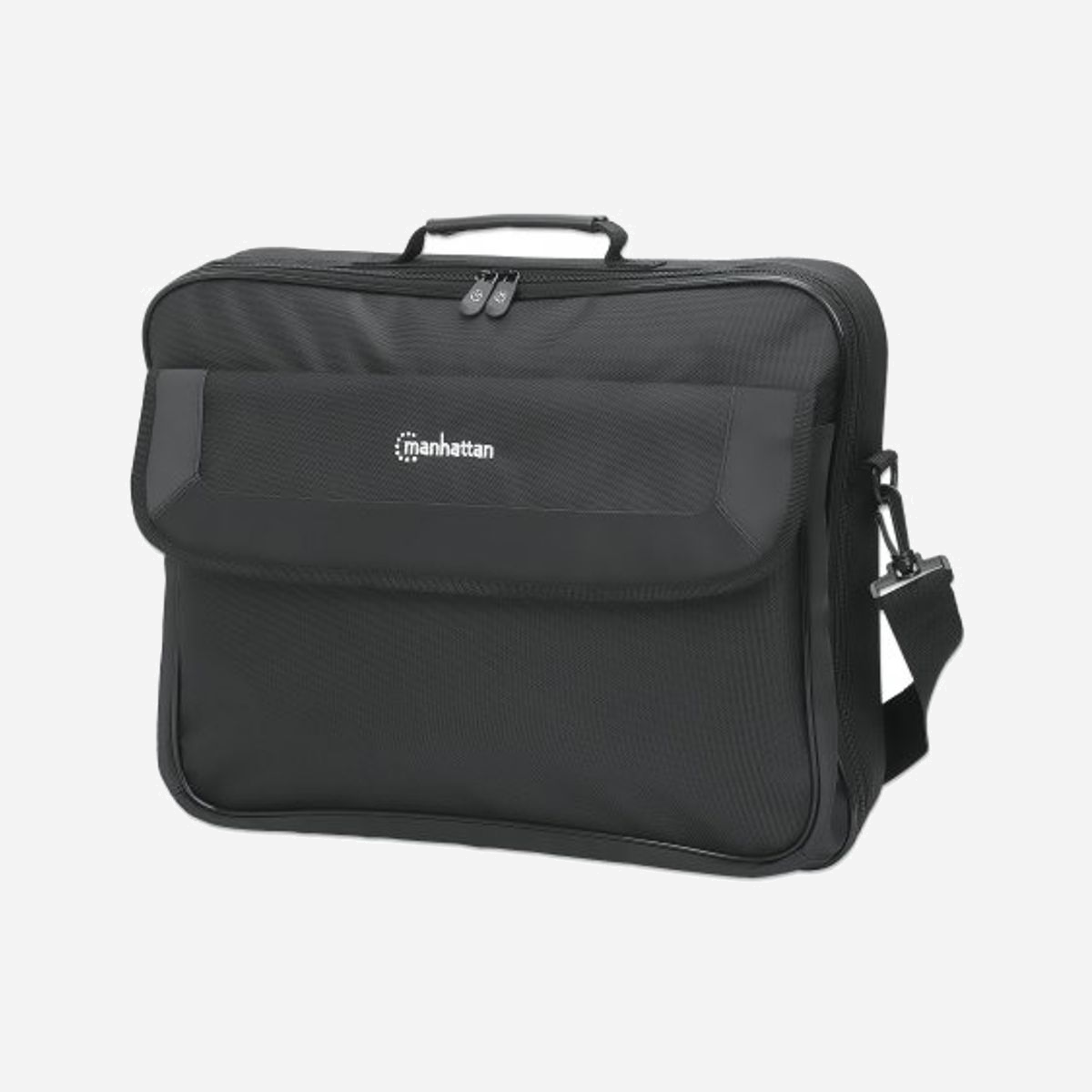 Manhattan 439992 Malette pour Ordinateur Portable 17.3" (43.9cm), Noir, Tissu Polyester, Poche Avant/Latérale, Sangle d'épaule Amovible, 432x326x72mm, 480g - Manhattan 439992. Type d'étui: Malette, Taille maximale de l’écran: 43,9 cm (17.3"), Portable à là main, Sangle épaule. Poids: 480 g. Coloration de surface: Monochromatique