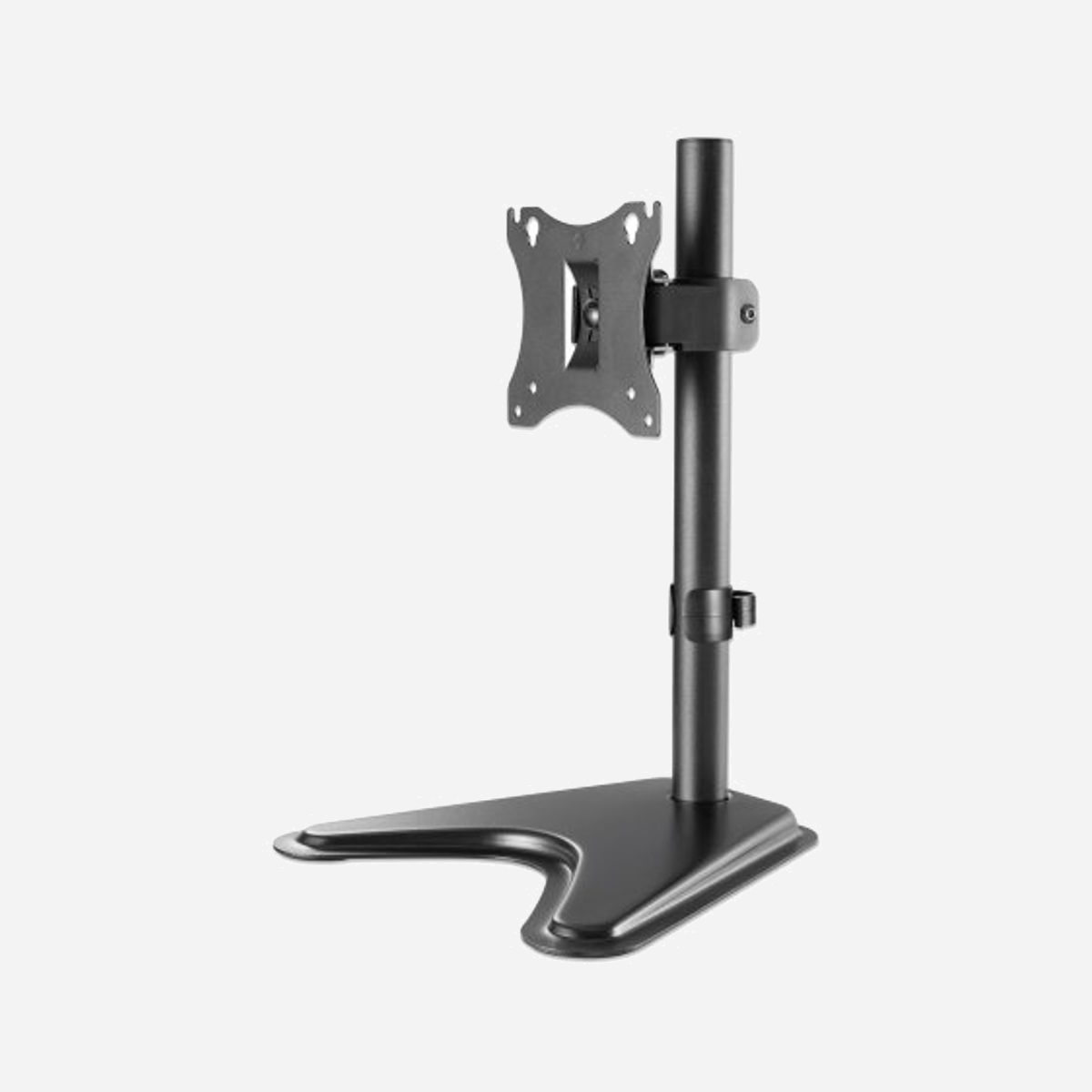Manhattan 462037 Support Bureau Écran Plat 17"-27" (43.2-68.6cm), 7kg max, VESA 75x75/100x100mm, Inclinaison -10/+10°, Rotation 180°, Noir - Manhattan 462037. Montage: Autonome, Capacité de charge maximale: 7 kg, Taille minimale de l'écran: 43,2 cm (17"), Taille maximale de l’écran: 68,6 cm (27"), Compatibilité interface de montage (min): 75 x 75 mm, Compatibilité interface de montage (max): 100 x 100 mm. Réglage de la hauteur, Plage de l'angle d'oscillation: -45 - 45°, Angle d'inclinaison: -10 - 10°. Couleur du produit: Noir