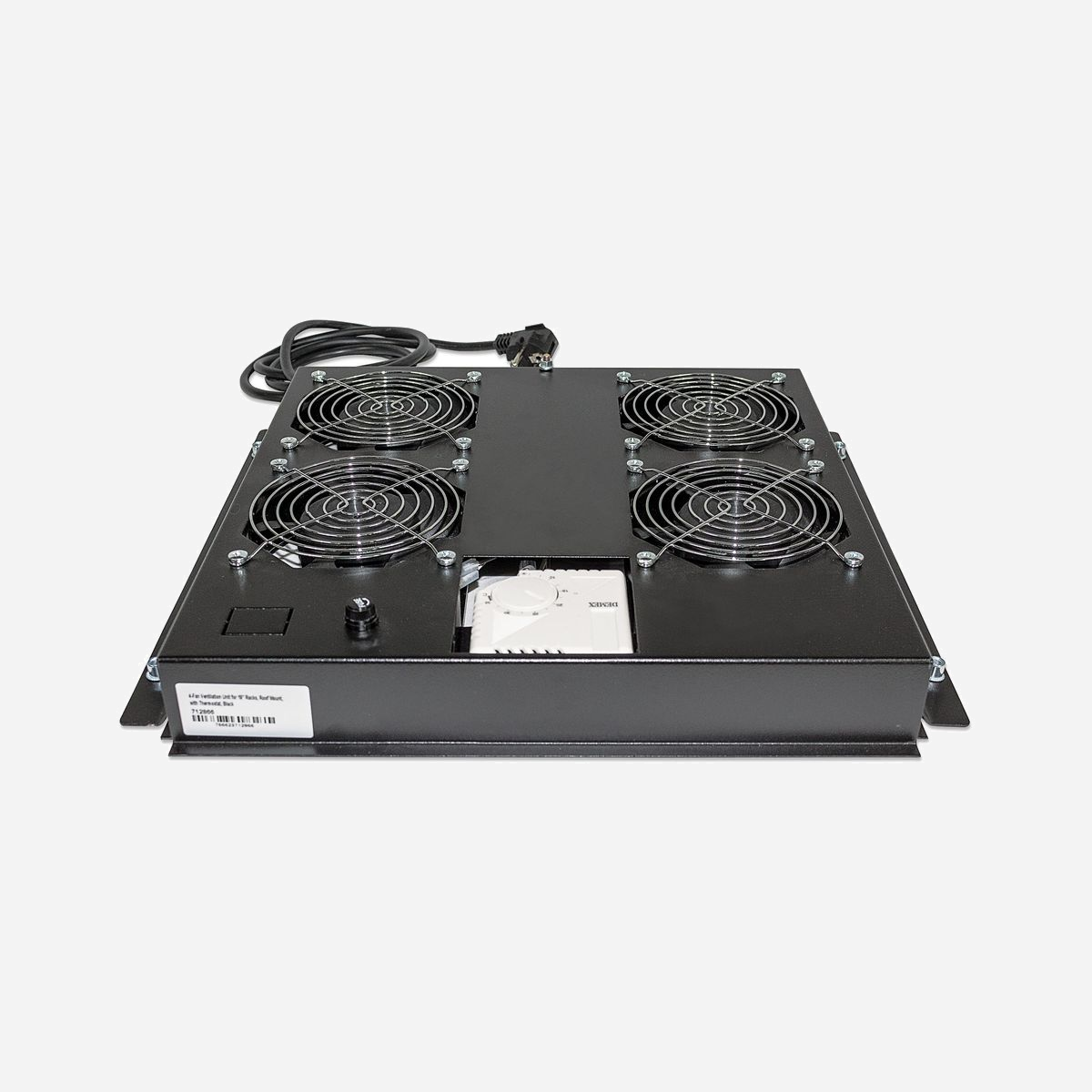 Intellinet 712866 Plateau Ventilation Rack 19" Acier Noir, 4 Ventilateurs, Flux d'air 195.4 m³/h, 220-240V, 363x375x47mm - Intellinet 712866. Type: Plateau ventilation, Couleur du produit: Noir, Matériau du boîtier/corps: Acier. Source d'alimentation: Secteur, Tension d'entrée: 220 - 240 V, Fréquence d'entrée AC: 50 - 60 Hz. Largeur: 363 mm, Profondeur: 375 mm, Hauteur: 47 mm. Quantité: 1 pièce(s)