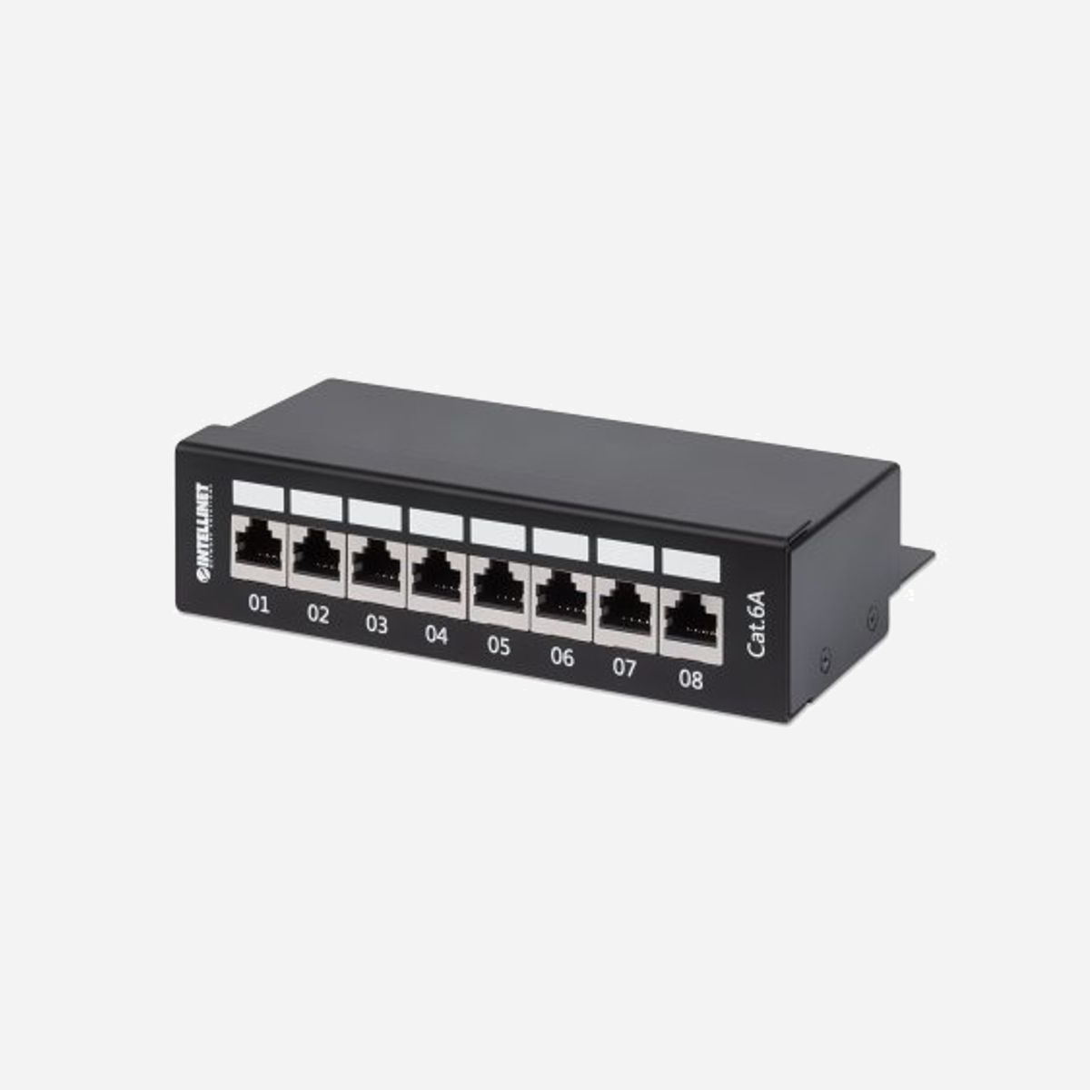 Intellinet 720908 Baie de Branchements 8 Ports Gigabit Ethernet 10/100/1000Base-T(X) Cat6a AWG 23-26 Montage Mural/Bureau Noir/Gris - Intellinet 720908. Standards réseau: IEEE 802.3, IEEE 802.3ab, IEEE 802.3u, Technologie de cablâge: 10/100/1000Base-T(X), Type d'interface Ethernet: Gigabit Ethernet. Couleur du produit: Noir, Gris. Certificats de conformité: RoHS, Certification: CE FCC ISO/IEC 11801 ANSI/TIA. Largeur: 160 mm, Hauteur: 109 mm, Profondeur: 44 mm