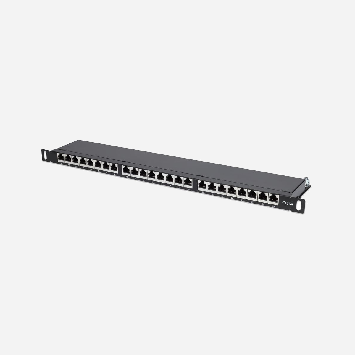 Intellinet 720922 Baie de Branchements 24 Ports RJ45 10/100/1000Base-T(X) Cat6a, 0.5U, Montage Rack 19", Conforme IEEE 802.3/ab/u, Noir/Gris - Intellinet 720922. Standards réseau: IEEE 802.3, IEEE 802.3ab, IEEE 802.3u, Technologie de cablâge: 10/100/1000Base-T(X), Débit de transfert des données maximum: 1000 Mbit/s. Couleur du produit: Noir, Gris, Montage: Montage de rack, Capacité du rack: 0.5U. Certificats de conformité: RoHS, Certification: CE FCC. Largeur: 482 mm, Hauteur: 22 mm, Profondeur: 107 mm