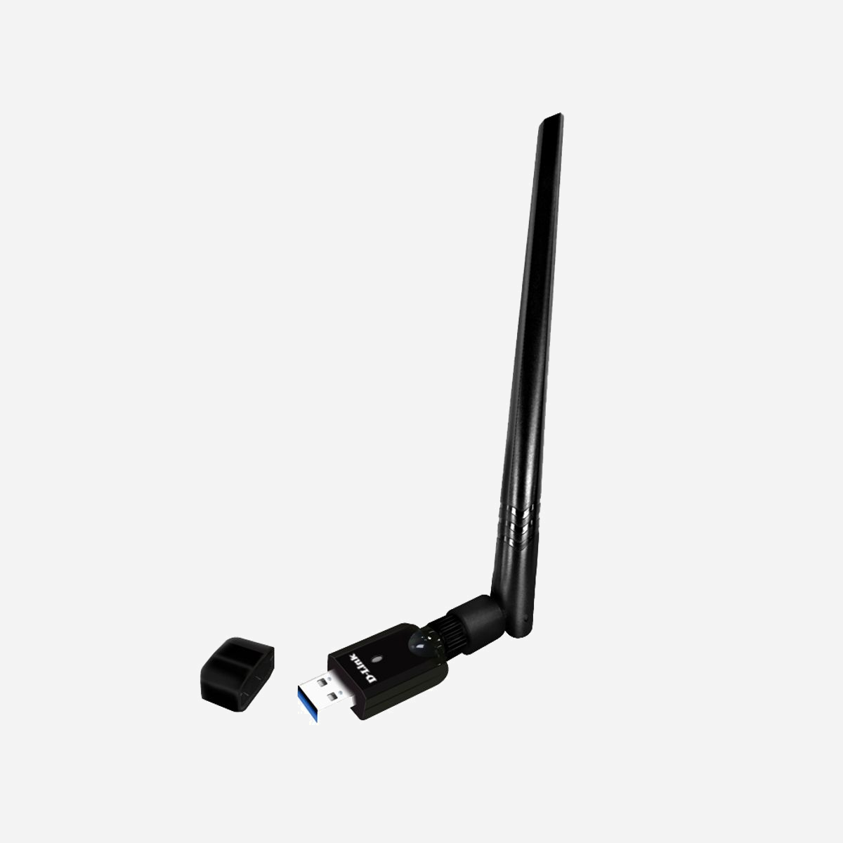 D-Link DWA-185 Adaptateur USB 3.2 Gen 1 WLAN Wi-Fi 5 (802.11ac) 867 Mbit/s Bi-bande 2.4/5 GHz avec sécurité WPA2 et support Windows/macOS/Linux - D-Link DWA-185. Technologie de connectivité: Sans fil, Interface de l'hôte: USB, Interface: WLAN. Débit de transfert des données maximum: 867 Mbit/s, Norme Wi-Fi: Wi-Fi 5 (802.11ac), Bande Wi-Fi: Bi-bande (2,4 GHz / 5 GHz). Alimenté par port USB. Couleur du produit: Noir