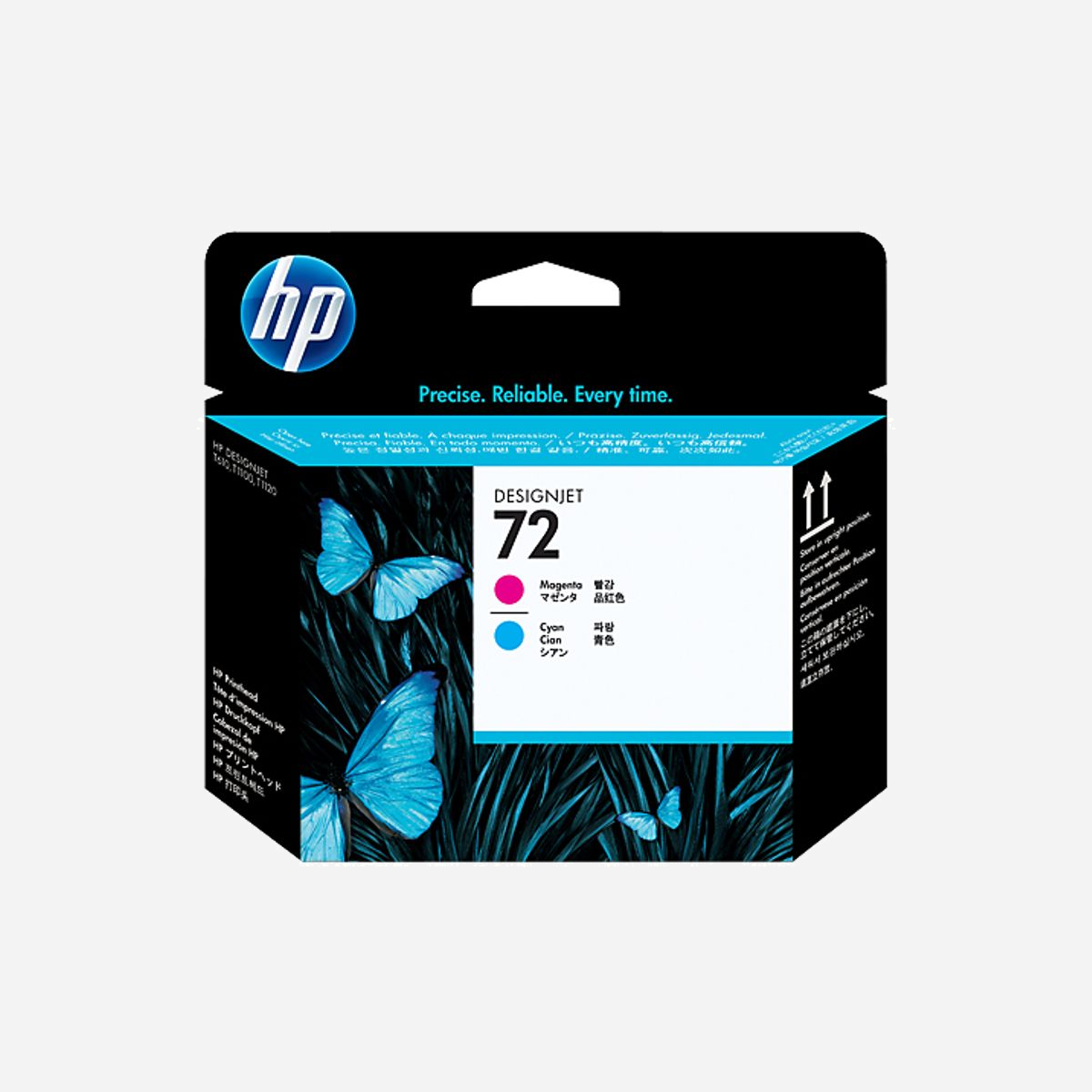 HP 72 Tête d'Impression Cyan Magenta C9383A : Encre Dye-Based pour DesignJet T610/T770/T1100/T1200/T2300/T790/T1300 - Original HP - Idéale pour les professionnels et les équipes de travail qui impriment des applications techniques.<br>La tête d'impression HP 72 Magenta et Cyan produit une impression fiable et sans problèmes. Bénéficiez d'une précision parfaite à grande vitesse d'impression et de fonctions de gestion des consommables qui vous font gagner du temps. Montrez-vous professionnellement parfait tout en restant hautement productif.