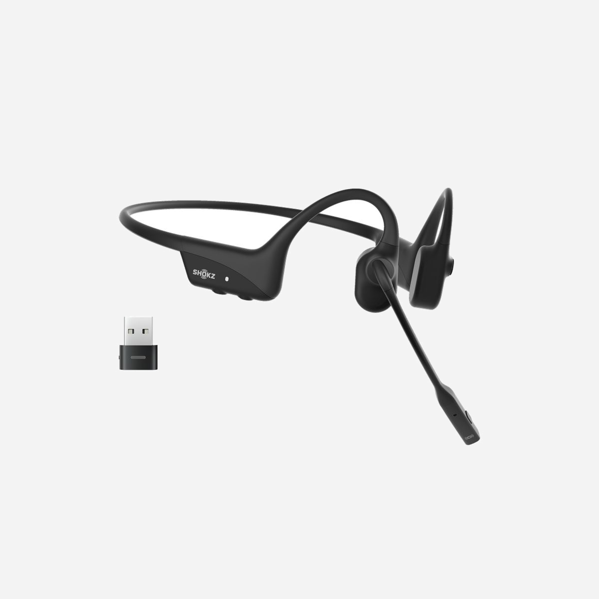 SHOKZ C120-AC-BK Casque sans fil Bluetooth 5.0, portée 29m, USB Type-C, Crochets auriculaires, Micro anti-bruit, Autonomie 16h, 35g - SHOKZ C120-AC-BK. Type de produit: Casque. Technologie de connectivité: Sans fil, Bluetooth. Utilisation recommandée: Bureau/Centre d'appels. Portée du routeur sans fil: 29 m. Longueur de câble: 1 m. Poids: 35 g. Couleur du produit: Noir