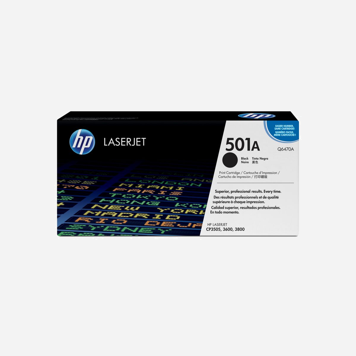 HP Toner LaserJet 501A Noir (Q6470A) - Cartouche d'origine, 6000 pages, pour Impression Laser, Professionnel/Entreprise, Fabriqué au Japon - Ebauches de documents et documents professionnels de bureau, qu'il s'agisse des propositions ou de brochures qui utilisent la couleur pour délivrer un message clair et convaincant en vue d'améliorer et de soutenir des produits, services ou idées.<br><br>Des noirs nets et des couleurs brillantes, en une impression rapide et facile. Le nouveau toner HP ColorSphere est conçu pour fonctionner avec le système d'impression, pour une qualité et une fiabilité optimales. Lorsque l'impression de qualité photo est facile et sans faille, vous êtes plus productif. Un avantage incontestable !