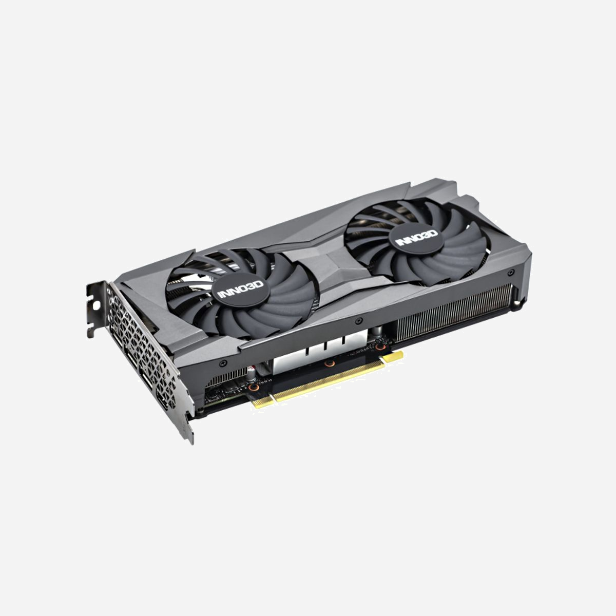 Inno3D GeForce RTX 3060 Twin X2 12Go GDDR6, 1320MHz, Boost 1777MHz, PCI Express 4.0, 1 HDMI 2.1, 3 DisplayPort 1.4a, 2 ventilateurs - Inno3D GeForce RTX 3060 Twin X2. Processeur graphique famille: NVIDIA, Processeur graphique: GeForce RTX 3060, Fréquence du processeur: 1320 MHz. Mémoire carte graphique distincte: 12 Go, Type de mémoire de l'adaptateur graphique: GDDR6, Mémoire Bus: 192 bit. Résolution maximale: 7680 x 4320 pixels. Version DirectX: 12 Ultimate, Version OpenGL: 4.6. Type d'interface: PCI Express x16 4.0. Type de refroidissement: Actif, Nombre de ventilateurs: 2 ventilateur(s)