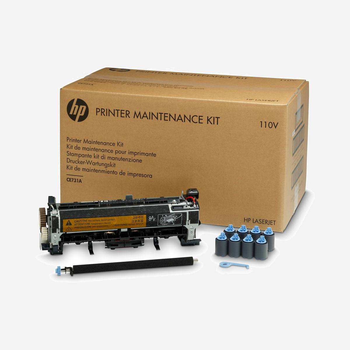 HP Kit de maintenance CE732A 220V LaserJet M4555 Series - 225000 pages, 484x296x271 mm, 1.65kg pour Professionnel/Entreprise - <br><br>Les kits de maintenance pour imprimantes HP garantissent le bon fonctionnement de celle-ci et la qualité d'impression la plus élevée possible.