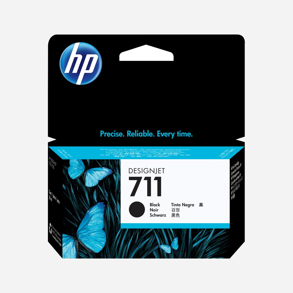 HP Cartouche d'encre noire DesignJet 711 (CZ129A), 38ml, Encre à Pigments, pour DesignJet T120/T520 ePrinter Series - Les étudiants, les professionnels et free-lances AEC , les bureaux de construction, les universités, et les petites équipes AEC.<br>Les cartouches d'encre noire HP 711 38 ml offrent des résultats constants et précis. Considérez la précision de trait nette sur des impressions à séchage rapide et résistantes aux bavures. Les encres HP d'origine sont conçues et testées pour votre imprimante afin de garantir des résultats cohérents.