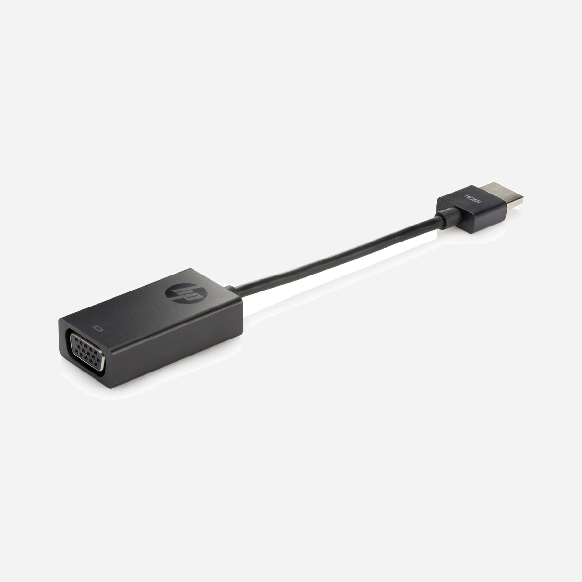 HP Adaptateur HDMI Mâle vers VGA Femelle - 0.045m - Noir - Compatible HP Folio, Envy, SpectreXT, ProBook, séries 400 et 600. - <br>Le connecteur HDMI-VGA de HP maximise la fonctionnalité d'affichage de votre ordinateur portable HP UltrabookTM ou Notebook PC en convertissant le signal de sortie HDMI en entrée VGA analogique pour un raccordement aisé à un écran VGA externe pour bénéficier de la productivité de deux écrans