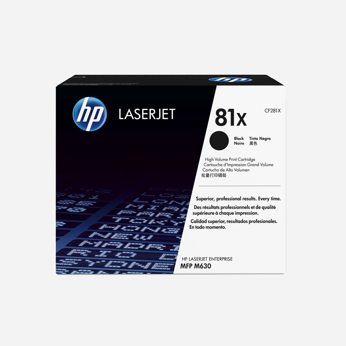 HP Toner LaserJet 81X Noir CF281X, Rendement Élevé (XL) 25000 pages, Original, Technologie Laser, 10-32.5°C, 391x193x327mm, Japon - Idéal pour les petites et moyennes entreprises et les clients d'entreprise qui souhaitent un toner qui garantit une impression de haute qualité constante, et permet d'économiser du temps et des ressources et d'optimiser l'impression au bureau.<br><br>Profitez de toners HP LaserJet authentiques d'une fiabilité exceptionnelle qui vous permettront d'obtenir des résultats d'impression remarquables. Aidez votre entreprise à paraître sous son meilleur jour grâce à des documents de qualité professionnelle, préservez les ressources et optimisez l'efficacité de vos équipes.
