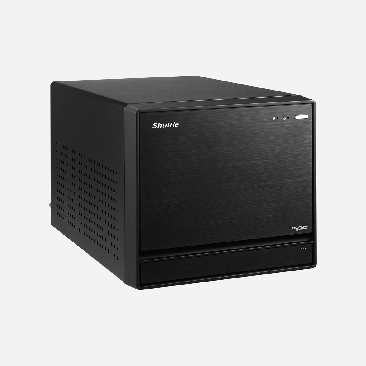 Shuttle XPC cube Barebone SW580R8, Intel W580, LGA1200, DDR4, 4x LAN (2x 1GbE + 2x 2.5GbE), 4x 3.5" HDD bays, PCIe 4.0, Alimentation 500W - Shuttle XPC cube Barebone SW580R8 - S1200, Intel W580, vPRO, 4x LAN (2x 1Gb & 2x 2.5Gb), 4x 3.5" HDD bays. Type de châssis: Cube, Type de produit: PC type barebone. Carte mère chipset: Intel W580, Socket de processeur (réceptable de processeur): LGA 1200 (Socket H5), Type de BIOS: UEFI AMI. Types de mémoire pris en charge: DDR4-SDRAM, Nombre de logements pour mémoire: 4, Mémoire interne maximale: 128 Go. Types de lecteurs de stockage pris en charge: HDD & SSD, D'interface pour unité de stockage: Série ATA III, Niveaux RAID: 0, 1, 5, 10, JBOD. Nombre de port ethernet LAN (RJ-45): 4. Type de refroidissement: Actif. Alimentation d'énergie: 500 W