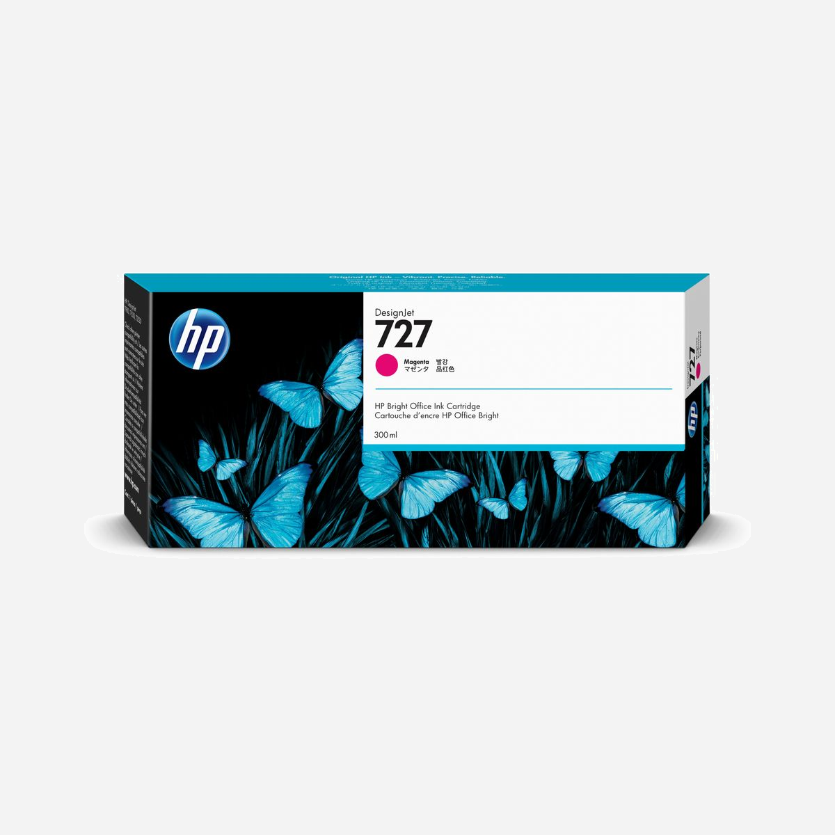 HP 727 Cartouche d'encre DesignJet Magenta F9J77A, Encre à Colorant 300ml, Compatible HP DesignJet T920/T1500/T930/T1530/T2530/T2500 eMFP - La solution idéale pour les groupes de concepteurs et d'ingénieurs qui produisent des dessins professionnels de haute qualité.<br>Les cartouches d'encre HP Designjet 727 sont conçues pour fonctionner avec votre imprimante HP Designjet pour former ensemble un système d'impression optimisé. Les encres HP d'origine peuvent vous aider à réduire les temps d'arrêt et améliorent la productivité. Des impressions nettes à séchage rapide et résistantes aux salissures qui vous aident à garder le rythme.