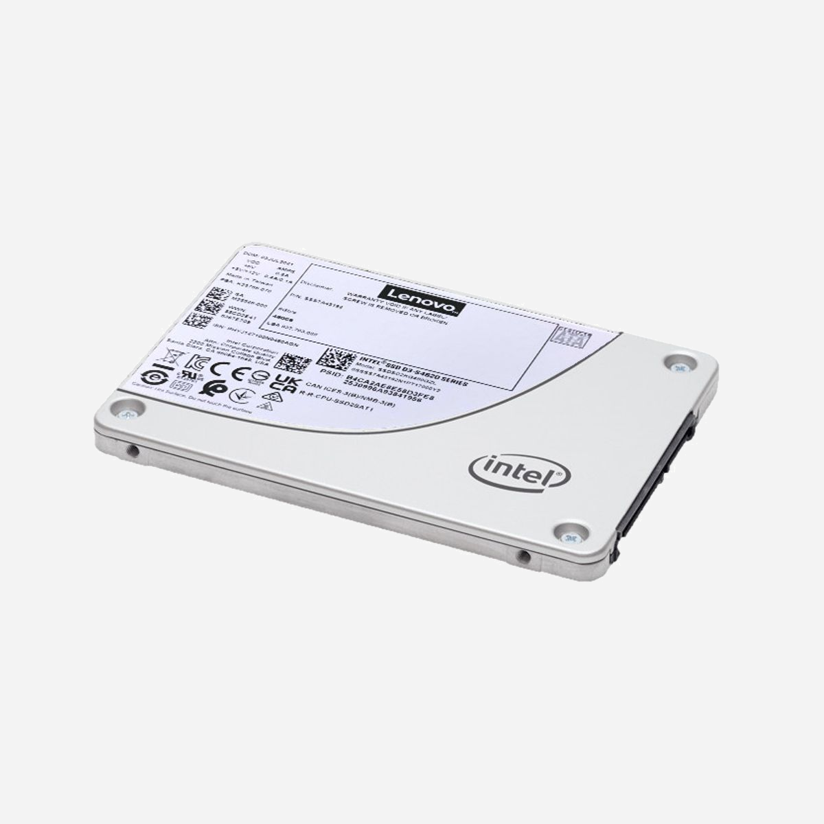 Lenovo SSD 480Go 2.5" SATA III 6Gbit/s 3D TLC NAND, Lecture 550Mo/s, Ecriture 500Mo/s, AES 256-bit, 82K/50K IOPS, Serveur/Workstation - Lenovo 4XB7A17125. Capacité du Solid State Drive (SSD): 480 Go, Facteur de forme SSD: 2.5", Vitesse de lecture: 550 Mo/s, Vitesse d'écriture: 500 Mo/s, Taux de transfert des données: 6 Gbit/s, composant pour: Serveur/Station de travail