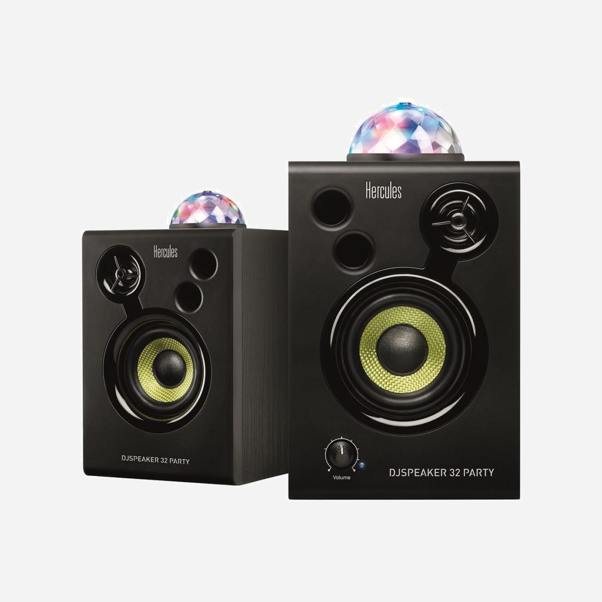 Hercules DJ Speaker 32 Party Noir - Enceintes 2.0, 30W RMS, Amplificateur intégré, Entrée RCA, 135x155x235mm - Hercules DJ Speaker 32 Party. Utilisation recommandée: DJ. Canaux de sortie audio: 2.0 canaux, Nombre de lecteurs: 2. Technologie de connectivité: Avec fil. Puissance évaluée de RMS: 30 W. Couleur du produit: Noir