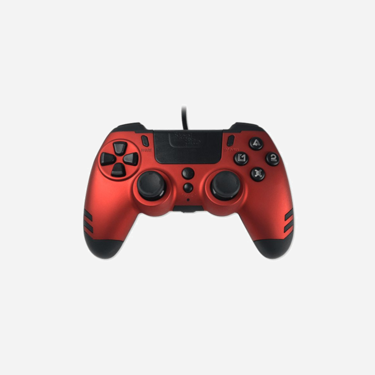 Lexip Metaltech JVAMUL00151 - Manette Filaire USB Rouge Rubis PC/PS4, Touchpad, Programmable, Rétroéclairage LED Multicolore, Câble 3m - Compatible PC et PS4, la manette Slim Pack filaire vous permet de jouer en continu et de personnaliser votre expérience de jeu au maximum. Grâce aux palettes arrière, vous pouvez exécuter des mouvements complexes sans lever vos pouces des joysticks.