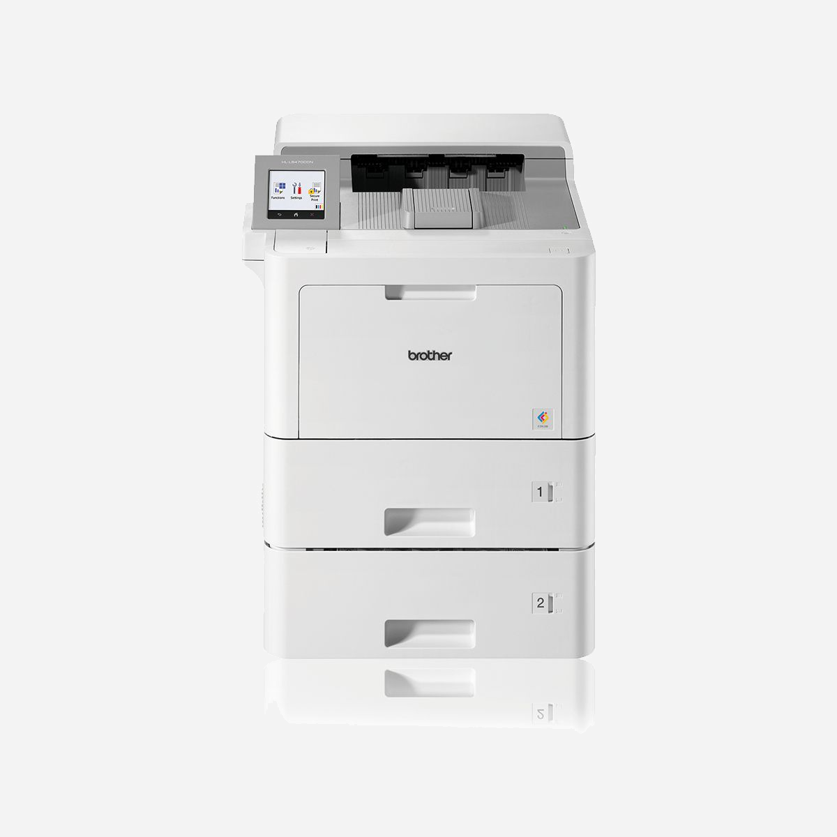Brother HL-L9470CDNT Imprimante Laser Couleur A4 2400x600 DPI 40 ppm Recto-Verso Auto, 1024 Mo, LCD 8.89cm, PCL6, Ethernet, USB, AirPrint, Mopria - Brother HL-L9470CDNT. Technologie d'impression: Laser, Couleur. Nombre de cartouches d'impression: 4, Cycle de service (Maximum): 150000 pages par mois. Résolution maximale: 2400 x 600 DPI. Taille de papier de série A ISO maximum: A4. Vitesse d'impression (noir, qualité normale, A4/US Letter): 40 ppm, Impression recto-verso. Écran: LCD, Couleur du produit: Blanc