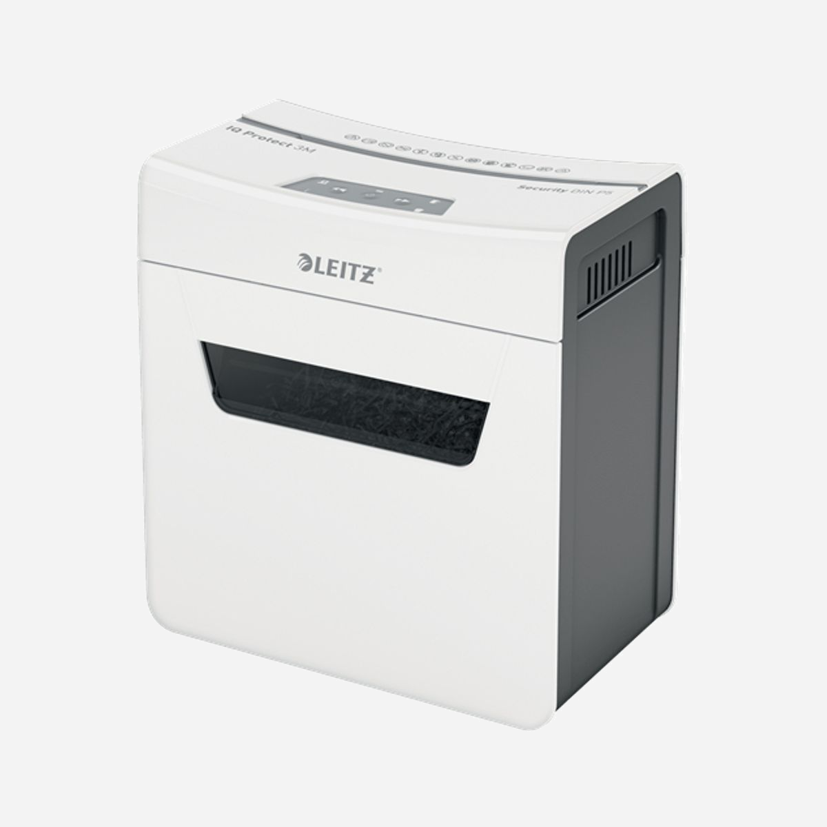 Destructeur de Documents Leitz 80930000 Micro-Broyage P-5, Capacité 3 Feuilles, Panier 10L, Compatible Trombones et Agrafes, 277x179x354mm Gris/Blanc - Leitz 80930000. Type de déchiquetage: Découpage par micro-broyage, Volume du panier: 10 L, Type de commande: Tactile. Largeur: 277 mm, Profondeur: 179 mm, Hauteur: 354 mm