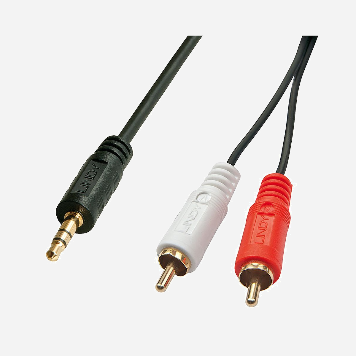 Lindy 35683 Câble Audio 5m, Connecteurs 2x RCA Mâle vers 3.5mm Mâle, Contacts Or, Noir, Standard Harmonisé 85189000 - Lindy 35683. Connecteur 1: 2 x RCA, Genre de connecteur 1: Mâle, Connecteur 2: 3,5mm, Genre de connecteur 2: Mâle, Contacts du connecteur de placage: Or, Longueur de câble: 5 m, Couleur du produit: Noir