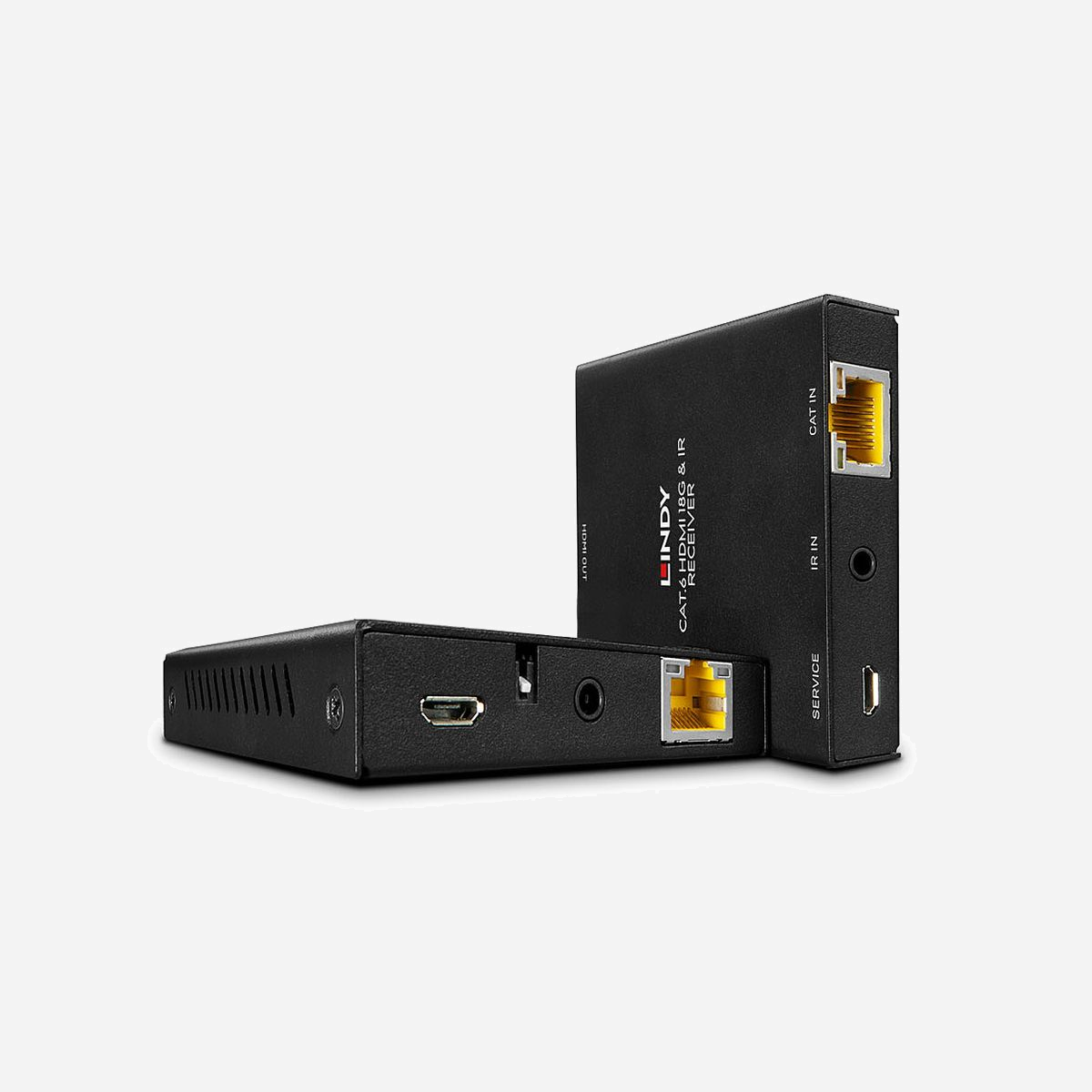 Lindy 38205 Extender HDMI 4K60 & IR Cat.6 PoC - Portée 50m, HDMI 2.0 18Gbit/s, HDCP 2.2, EDID, Audio Dolby/DTS-HD, Noir - L'extender HDMI 4K60 & IR Cat.6 avec PoC de LINDY est une solution efficace et fiable pour étendre les signaux HDMI 4K de haute qualité sur des distances allant jusqu'à 50m (164.04ft) avec un câble réseau Cat.5e/6 standard. La prise en charge de la spécification HDMI 2.0 18G permet la transmission de résolutions 4K Ultra HD très détaillées. Grâce à la prise en charge de la gamme High-Dynamic Range, le contenu vidéo peut être vu avec une luminosité améliorée, des contrastes de noir et blanc plus importants et une gamme de couleurs beaucoup plus large, parfait pour une véritable expérience home cinéma ou un affichage numérique attrayant dans les magasins. La conformité HDCP 2.2 permet de visionner du contenu vidéo 4K provenant de sources protégées contre la copie telles que les films Blu-Ray, les lecteurs multimédias et les services de streaming sans problème de compatibilité. La prise en charge des formats audio sans perte, notamment DolbyTrueHD et DTS-HD, ajoute un son multicanal puissant au contenu vidéo, offrant ainsi une expérience améliorée et un sens du réalisme au spectateur.<br> <br>L'extender dispose d'une sortie en boucle HDMI sur l'émetteur qui permet une visualisation simultanée à l'aide d'affichages locaux et distants. Cette polyvalence offre une solution adaptée à divers scénarios tels que les systèmes de présentation éducatifs, le home cinéma, les systèmes de divertissement ou les salons professionnels. Le dip switch EDID intégré permet à l'utilisateur de contrôler quel EDID est prélevé sur l'un ou l'autre écran, ce qui simplifie l'installation et la configuration et assure une compatibilité maximale avec les écrans et projecteurs HDMI. PoC permet à la fois l'alimentation et les signaux de données sur un câble Cat.6 dans une configuration point à point, ce qui ajoute de la flexibilité puisqu'une seule alimentation est nécessaire pour les unités d'émission et de réception. Idéal lorsque les prises de courant sont limitées.<br> <br>Doté de la fonction IR Pass-through, l'équipement source peut être contrôlé de façon transparente à partir de l'affichage à distance de l'installation à l'aide de télécommandes infrarouges compatibles. L'utilisateur dispose ainsi d'un contrôle simple et complet.