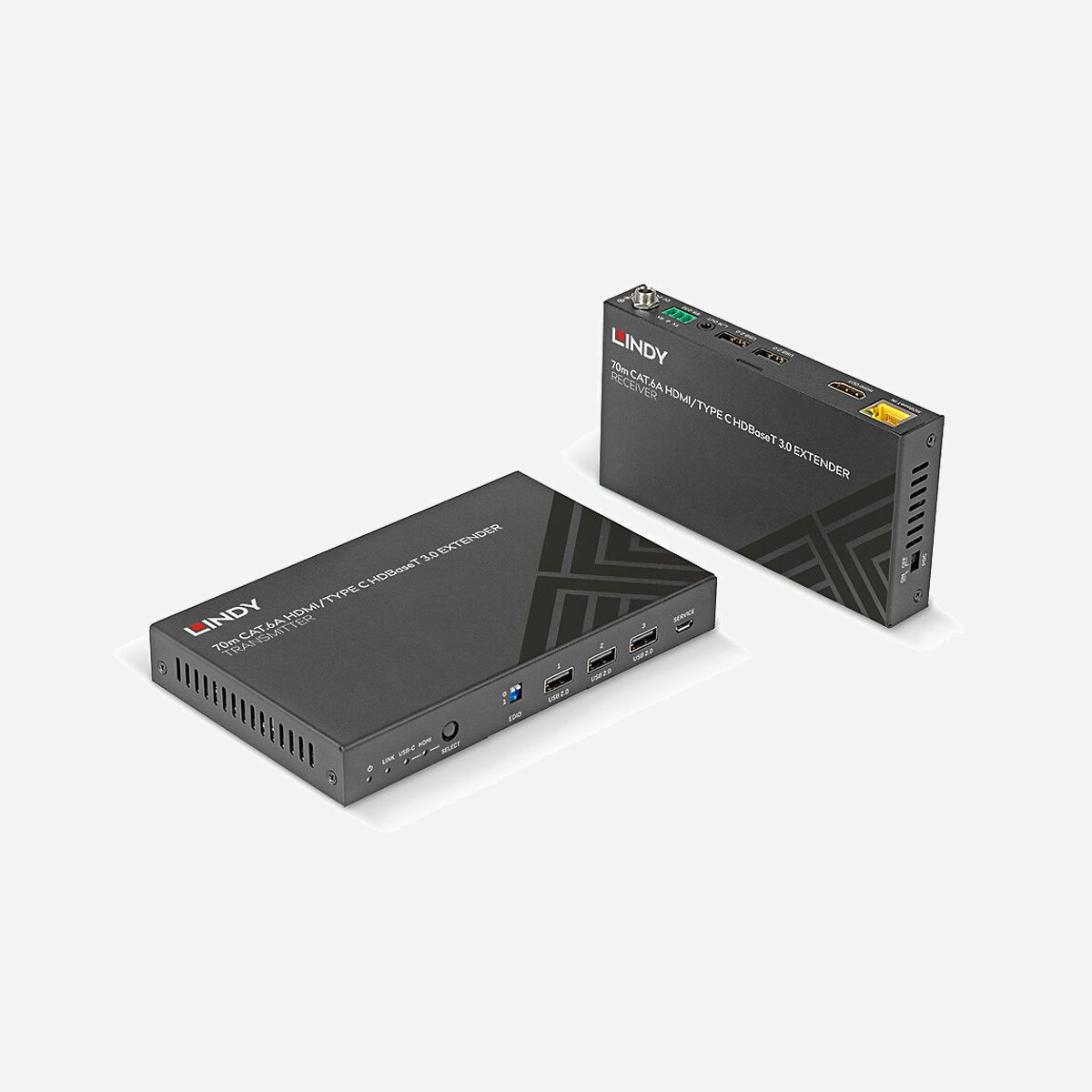 Lindy 38346 Kit Émetteur/Récepteur AV HDBaseT 4K@60Hz, HDCP 2.2, portée 70m Cat6a, EDID, CEC, IR 20-60kHz, HDMI 2.0, USB 2.0, Toslink, Noir - Lindy 38346. Type: Émetteur et récepteur AV, Résolution maximale: 3840 x 2160 pixels, Types de câbles soutenus: Cat6a. Technologie de connectivité: Avec fil, Connecteur USB: Micro-USB A, USB Type-A, Type de sortie audio-optique numérique: Toslink. Type de source d'alimentation: CC, Tension de fonctionnement: 24 V, Courant de sortie: 3,75 A. Poids: 1,9 kg, Dimensions du récepteur (L x P x H): 144 x 78 x 23 mm, Dimensions du transmetteur ( L x P x H): 170 x 102 x 22 mm. Quantité: 1 pièce(s), Largeur du colis: 290 mm, Profondeur du colis: 75 mm