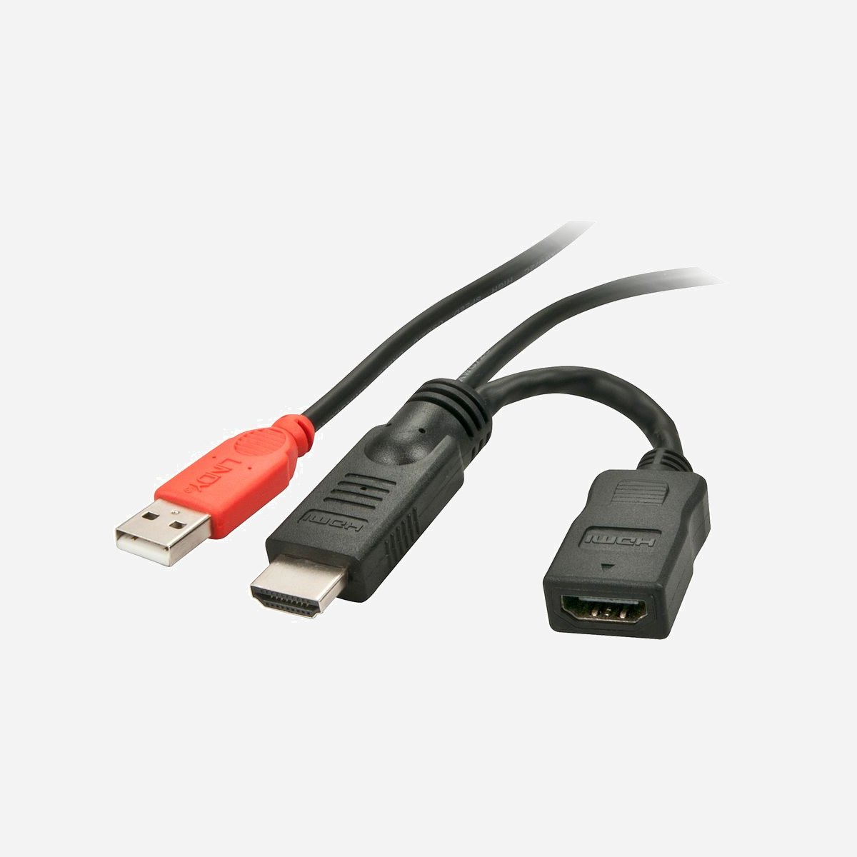 Lindy 41080 Injecteur d'Alimentation USB 5V Noir/Rouge pour HDMI - Tension de Sortie 5V - Quantité 1 - Code SH 84733020 - Cet injecteur d'alimentation permet d'alimenter des appareils HDMI lorsque le signal source délivre une alimentation trop faible.