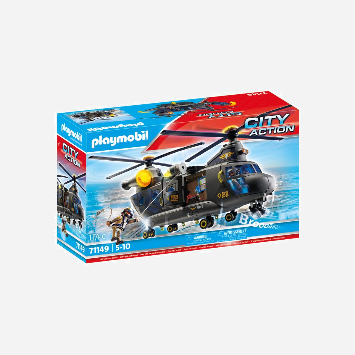 Playmobil City Action 71149 - Jeu de construction Hélicoptère et figurines, 117 pièces, 5-10 ans, Type Action/Aventure, Multicolore - Playmobil City Action 71149. Type: Action/Aventure, Age recommandé (min): 5 an(s), Age recommandé (max): 10 an(s), Couleur du produit: Multicolore