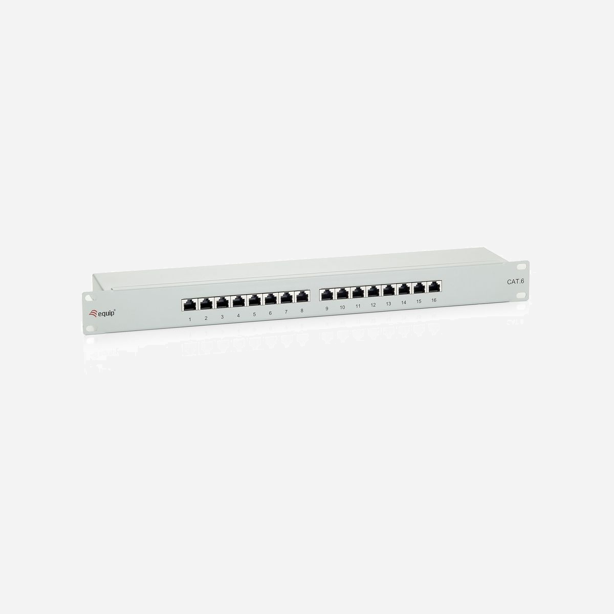 Equip 326316 - Baie de Branchements 1U 16 Ports RJ-45 Cat6 Contacts Or Montage Rack 483x44x109mm Température -40°C à 80°C Gris - Equip 326316. Connecteur(s): RJ-45, Contacts du connecteur de placage: Or, Types de câbles soutenus: Cat6. Couleur du produit: Gris, Montage: Montage de rack, Capacité du rack: 1U. Largeur: 44 mm, Hauteur: 483 mm, Profondeur: 109 mm. Largeur du colis: 150 mm, Profondeur du colis: 75 mm, Hauteur du colis: 560 mm
