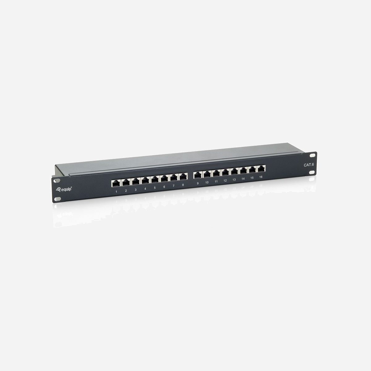 Equip 326416 Panneau de Brassage 1U 16 Ports RJ-45 Cat6 Contacts Or Montage Rack 19" 483x44x109mm Température Opération -40°C à 80°C - Equip 326416. Connecteur(s): RJ-45, Contacts du connecteur de placage: Or, Types de câbles soutenus: Cat6. Couleur du produit: Noir, Montage: Montage de rack, Capacité du rack: 1U. Largeur: 44 mm, Hauteur: 483 mm, Profondeur: 109 mm. Largeur du colis: 150 mm, Profondeur du colis: 75 mm, Hauteur du colis: 560 mm