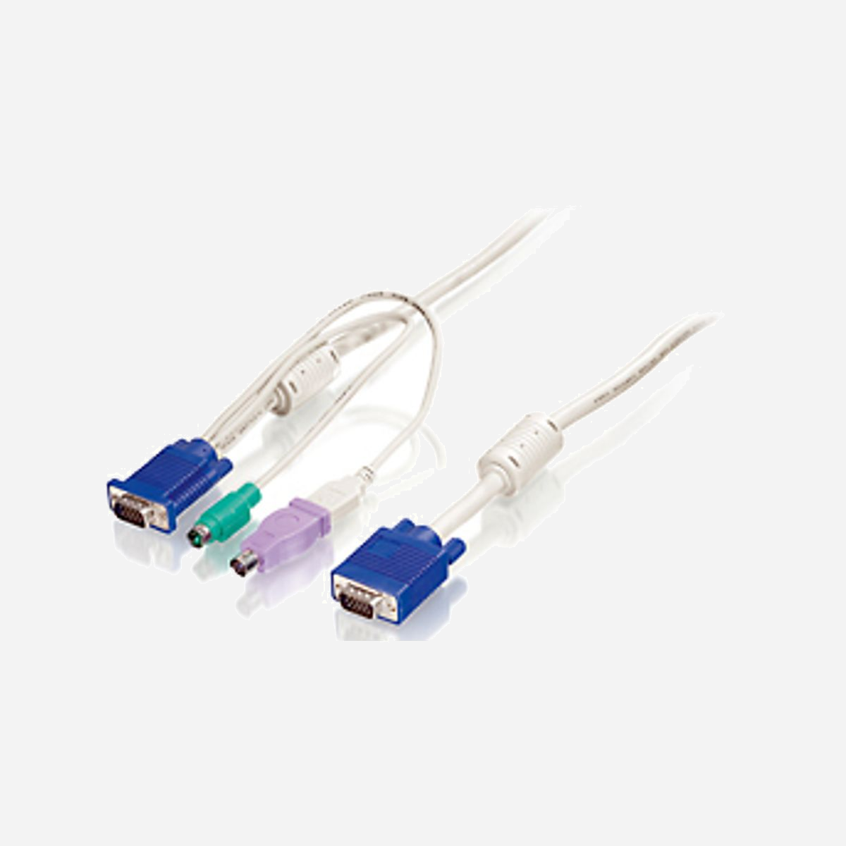 LevelOne ACC-2103 Câble KVM 5m Blanc, connecteurs VGA + PS/2 (Mâle/Mâle), compatible KVM-0217US, KVM-0831, KVM-8901, etc. - LevelOne ACC-2103. Longueur de câble: 5 m, Couleur du produit: Blanc, Connecteur 1: VGA + PS/2. Couleur de câble: Blanc. Pays d'origine: Chine