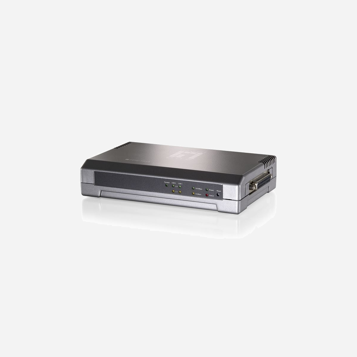 LevelOne FPS-1033 Serveur d'Impression Ethernet LAN - 1 Port RJ45, 2 Ports USB 2.0, 1 Port Parallèle, TCP/IP, IPX, NetBEUI, AppleTalk, LPR, SMB, RAW, Gris - <b>Présentation du produit</b><br>Le serveur d'impression LevelOne FPS-1033 est une solution impression en réseau parfaite pour des petites entreprises, des bureaux à domicile, des écoles et d'autres entreprises qui demandent le partage d'impression à travers du même réseau. Le FPS-1033 est un serveur d'impression Ethernet rapide à ports multiples qui offre le partage d'impression en réseau pour les imprimantes USB et parallèle.<br><br><b>Support imprimantes multiples</b><br>Le serveur d'impression à ports multiples FPS-1033 offre une connectivité simultanée aux deux imprimantes USB et une imprimante parallèle. Il prend en charge le standard USB 2.0 pour l'impression haute vitesse.<br><br><b>Prend en charge des SE et protocoles d'impression réseau multiples</b><br>Le serveur d'impression à ports multiples FPS-1033 prend en charge les systèmes d'exploitation Windows ME, 2000,2003 et XP ainsi que Mac 8.1 et plus et UNIX/Linux et Netware (Bindery/NDS). Prend en charge des protocoles d'impression en réseau notamment TCP/IP, IPX, NetBEUI, AppleTalk, LPR, SMB sur TCP/IP et IPP pour l'usage flexible avec des clients réseaux différents connectés au même réseau de bureau.<br><br><b>Assistant d'installation simple</b><br>Le LevelOne FPS-1033 est facile à configurer avec un navigateur web ou le programme de configuration basé sur Windows compris avec le CD-ROM. Le serveur d'impression es facile à gérer par une interface basée sur le web et le micrologiciel se met à niveau par TFTP, le programme d'installation de Windows ou l'interface utilisateur basée sur le web.