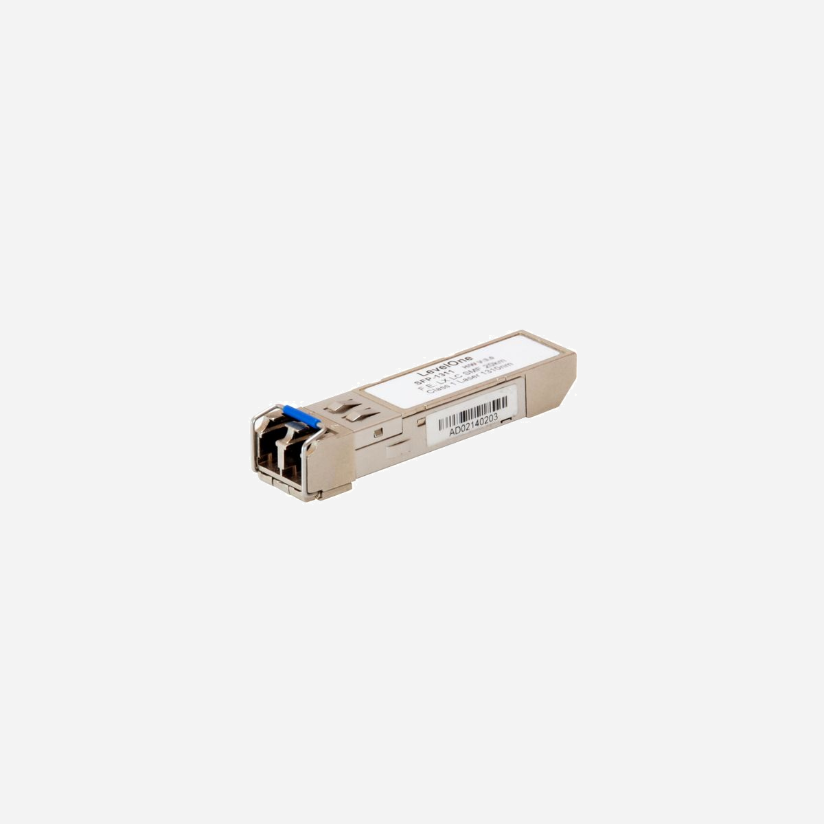 LevelOne SFP-1311 : Module SFP Fibre Optique 155 Mbit/s, 1310 nm, portée 20km, connecteur LC duplex, compatible IEEE 802.3u et FDDI PMD - 1310nm FP LD<br>Taux de données : 155Mbps, NRZ<br>Single +3.3V alimentation électrique<br>Conforme RoHS et sans plomb<br>Interface différentielle électrique AC/AC<br>Conforme au Multi-Source Agreement (MSA) <br>Petit facteur de forme enfichable (SFP)<br>Connecteur LC duplex<br>Conformité avec 100Base-FX du standard IEEE802.3u <br>Conformité avec le standard FDDI PMD <br>Conformité avec le standard ATM<br>Conception sécurité oculaire afin de remplir les conditions de LASER classe 1 conforme au EN60825-1