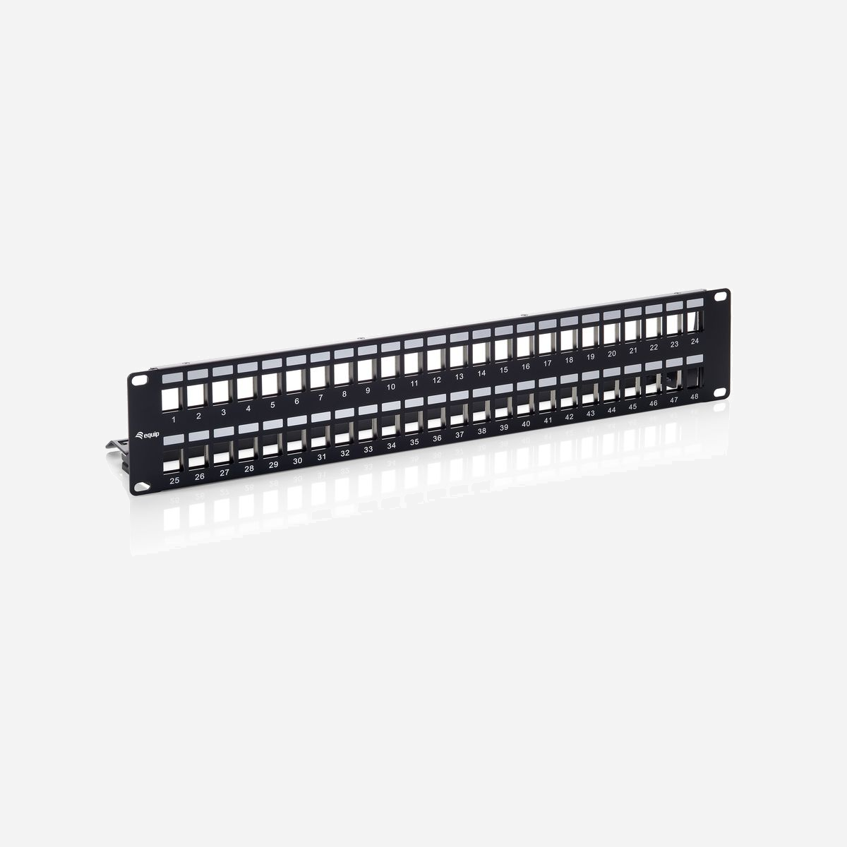 Equip 769349 : Baie de branchements 48 ports Cat6, 2U, SPCC noir, Montage rack 19 pouces, 88x483x110mm, Conforme RoHS - Equip 769349. Types de câbles soutenus: Cat6. Couleur du produit: Noir, Matériel: SPCC, Montage: Montage de rack. Certificats de conformité: RoHS. Largeur: 88 mm, Hauteur: 483 mm, Profondeur: 110 mm. Largeur du colis: 120 mm, Profondeur du colis: 95 mm, Hauteur du colis: 510 mm