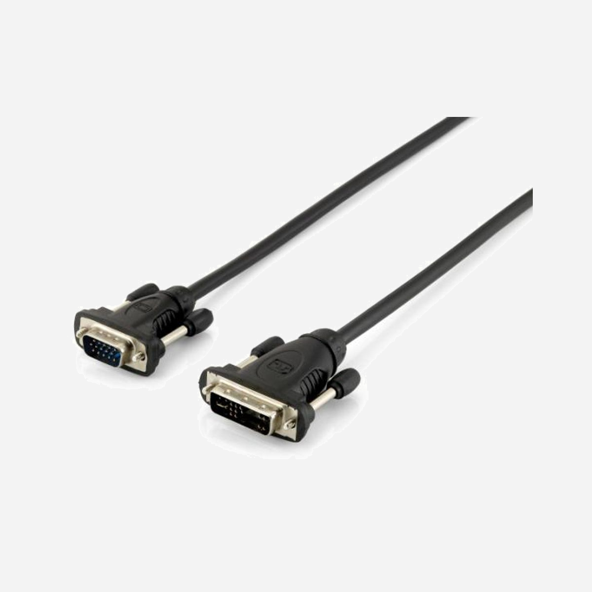 Equip 118943 : Câble vidéo DVI-A vers VGA (D-Sub) 1.8m, Contacts Or, Résolution 1920x1200, AWG30, Noir, Conforme RoHS - Equip 118943. Longueur de câble: 1,8 m, Connecteur 1: DVI-A, Connecteur 2: VGA (D-Sub). Certificats de conformité: RoHS. Poids: 153 g, Largeur: 45 mm, Profondeur: 16 mm. Largeur du colis: 150 mm, Profondeur du colis: 40 mm, Hauteur du colis: 210 mm