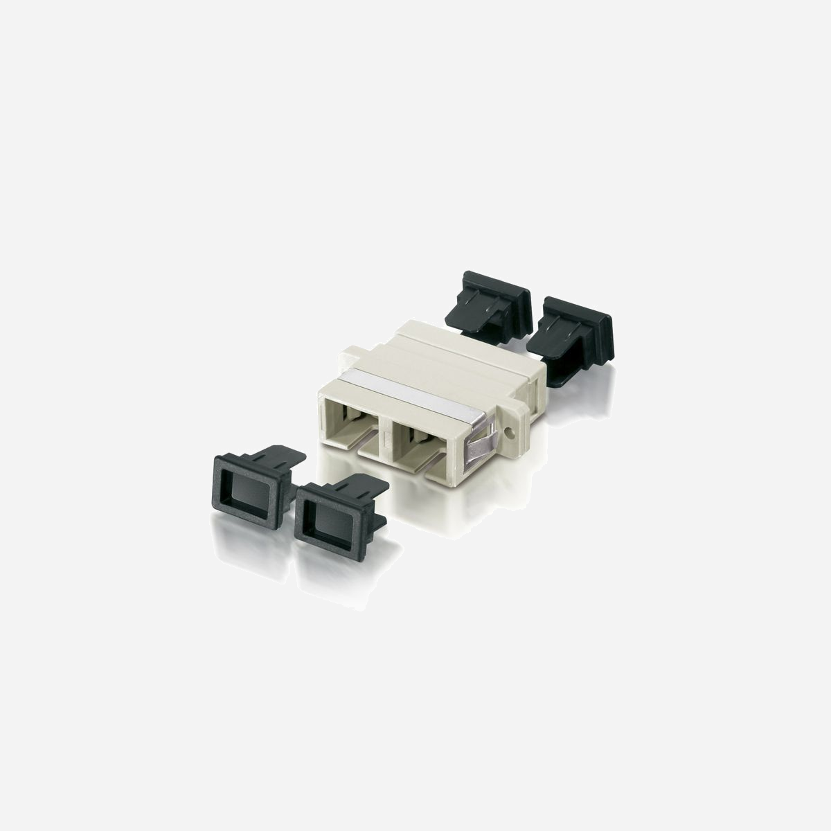 Adaptateur Fibre Optique Equip 156145, Connecteur SC, Multimode, Beige, Lot de 12 pièces, 2 ports, 7g par pièce - Equip 156145. Type de connecteur: SC, Couleur du produit: Beige, Structure du mode de fibre: Multimode. Poids: 7 g. Quantité: 12 pièce(s)
