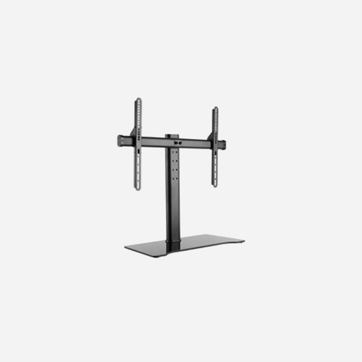 Equip Support de Table Universel TV 32"-55" Max 40kg VESA 600x400 Bureau Noir (81.3-139.7 cm) Métal/Verre, Ajustable en Hauteur 280x600mm - "Le support equip® Monitor Desk Mount Bracket est un produit compact mais robuste qui garantit une installation fiable de votre moniteur LCD/LED. En suivant le guide graphique inclus dans l'emballage, vous pouvez installer votre moniteur vous-même en toute simplicité.<br><br>La gestion des câbles permet aux fils de rester cachés pour un meilleur affichage. Ce meuble TV est l'option idéale pour une grande fonctionnalité."<br>