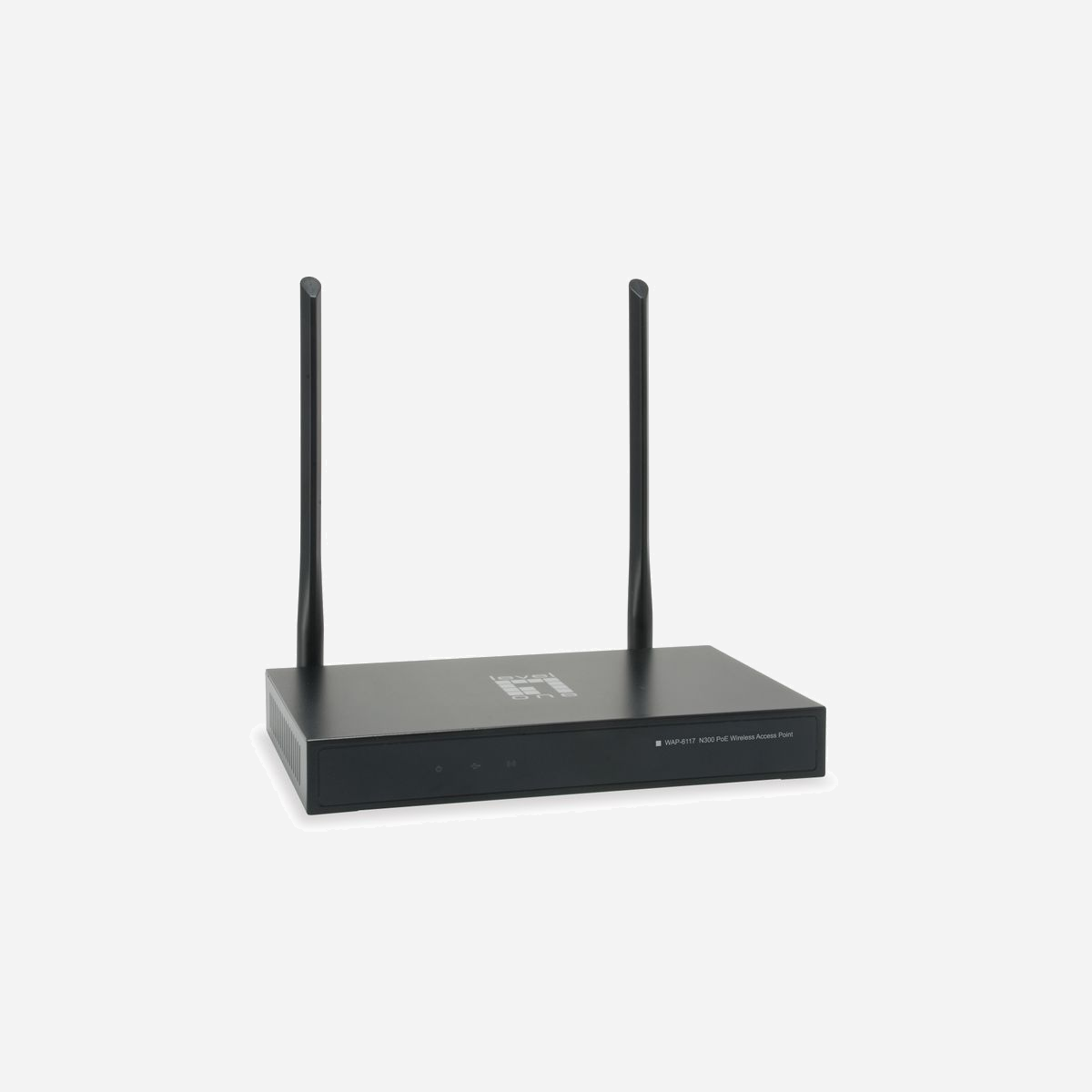LevelOne WAP-6117 Point d'Accès WiFi 300Mbps 2.4GHz, 4 Ports Ethernet 10/100 PoE, Sécurité WEP/WPA/WPA2, 2 Antennes 5dBi, Modes AP/Gateway/Repeater/WISP - LevelOne WAP-6117. 2,4 GHz, Débit de transfert des données maximum: 300 Mbit/s. Algorithme de sécurité soutenu: 64-bit WEP, 128-bit WEP, 152-bit WEP, WPA, WPA-AES, WPA-EAP, WPA-PSK, WPA-TKIP, WPA2. LAN Ethernet : taux de transfert des données: 10,100 Mbit/s. Connexion Ethernet, supportant l'alimentation via ce port (PoE). Couleur du produit: Noir
